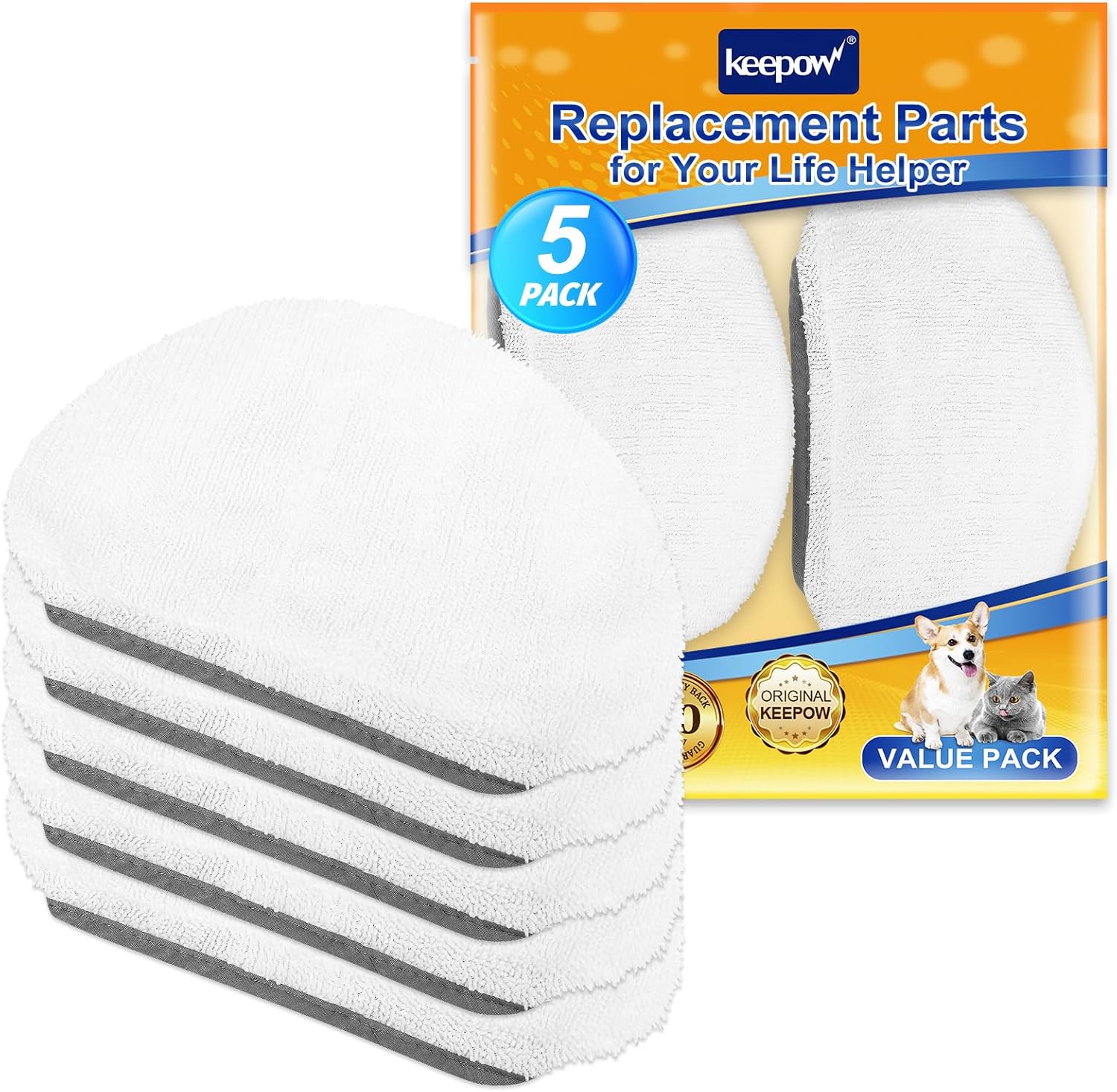 KEEPOW 5 Pack Steam Mop Pads for Bissell PowerFresh 1940 Series