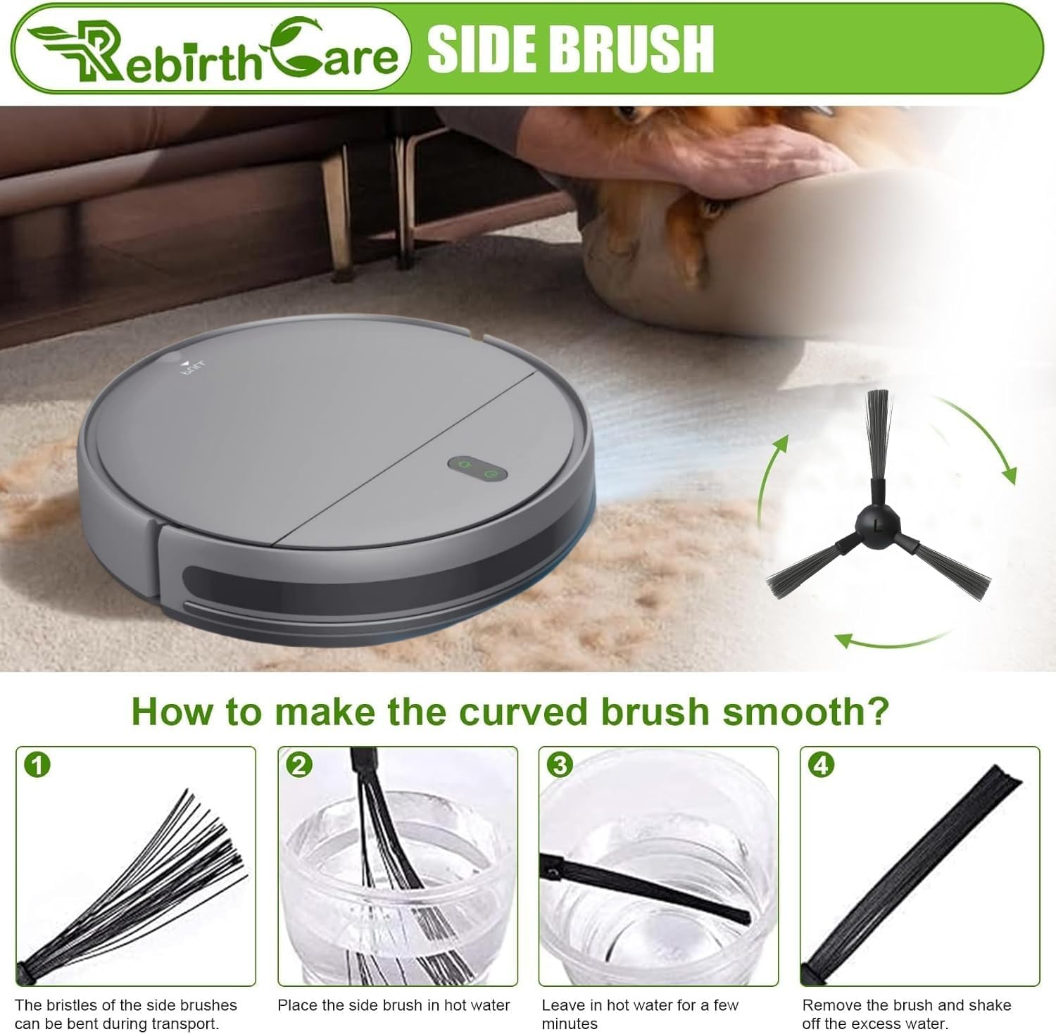 Rebirthcare Replacement Parts for BR151 Robot Vacuum and Mop Combo