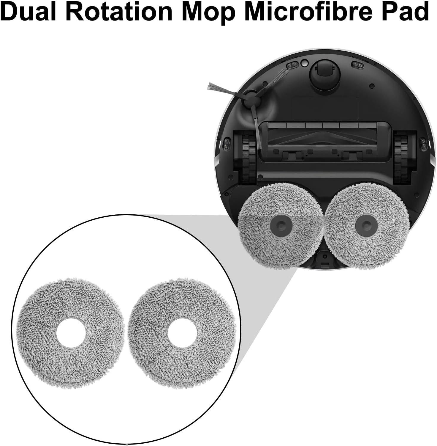4 Pcs Microfiber Mop Pads for Roomba and Dreame Robots