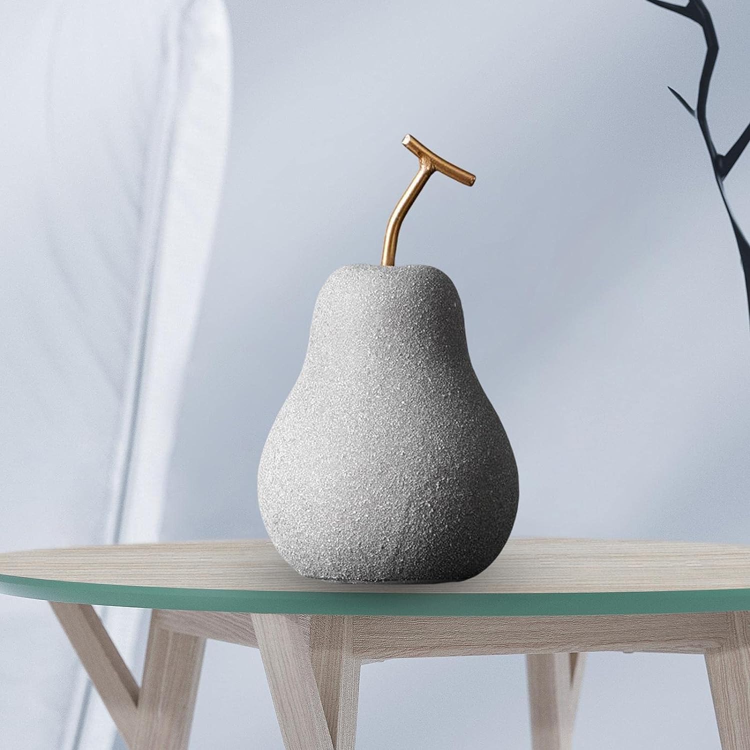 Ceramic Pear Figurine Fruit Decoration for Christmas Home Office