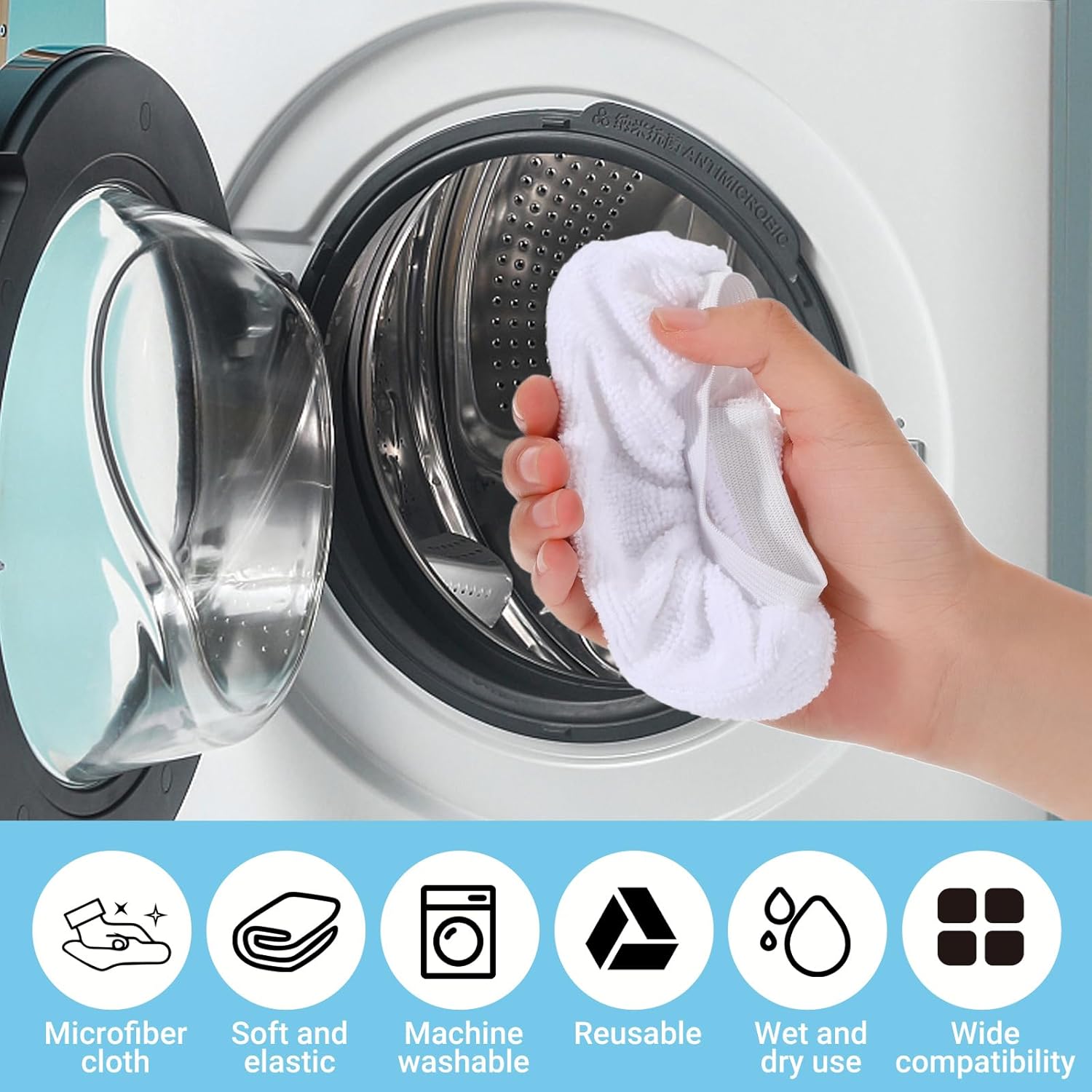 10 Pcs Reusable Steam Mop Pads Universal Fit for Steam Cleaners