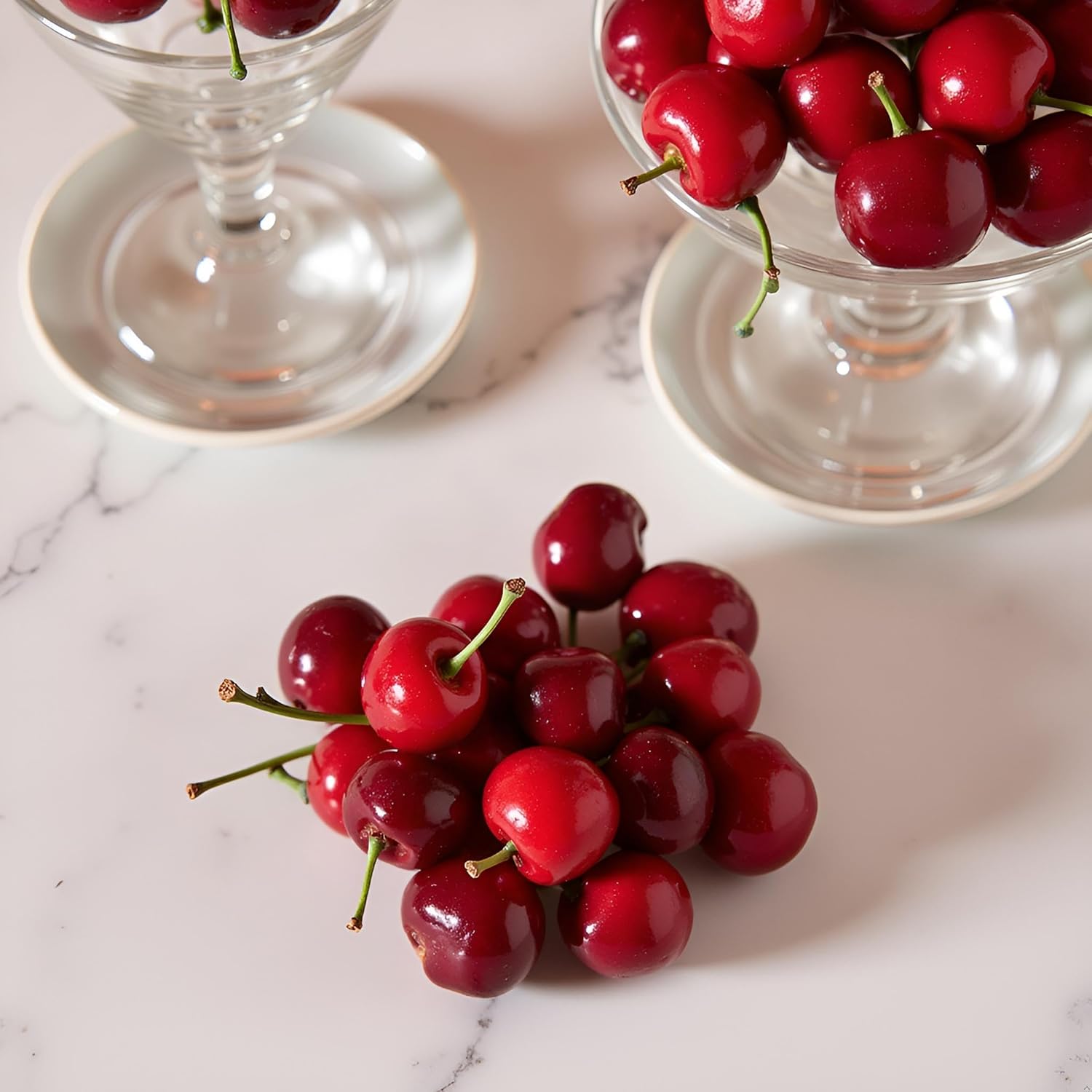 20Pcs Artificial Cherries Black and Red
