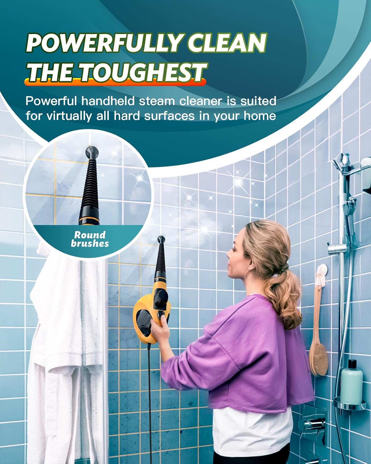 Fandiishop Handheld Steam Cleaner with 11pcs Accessories
