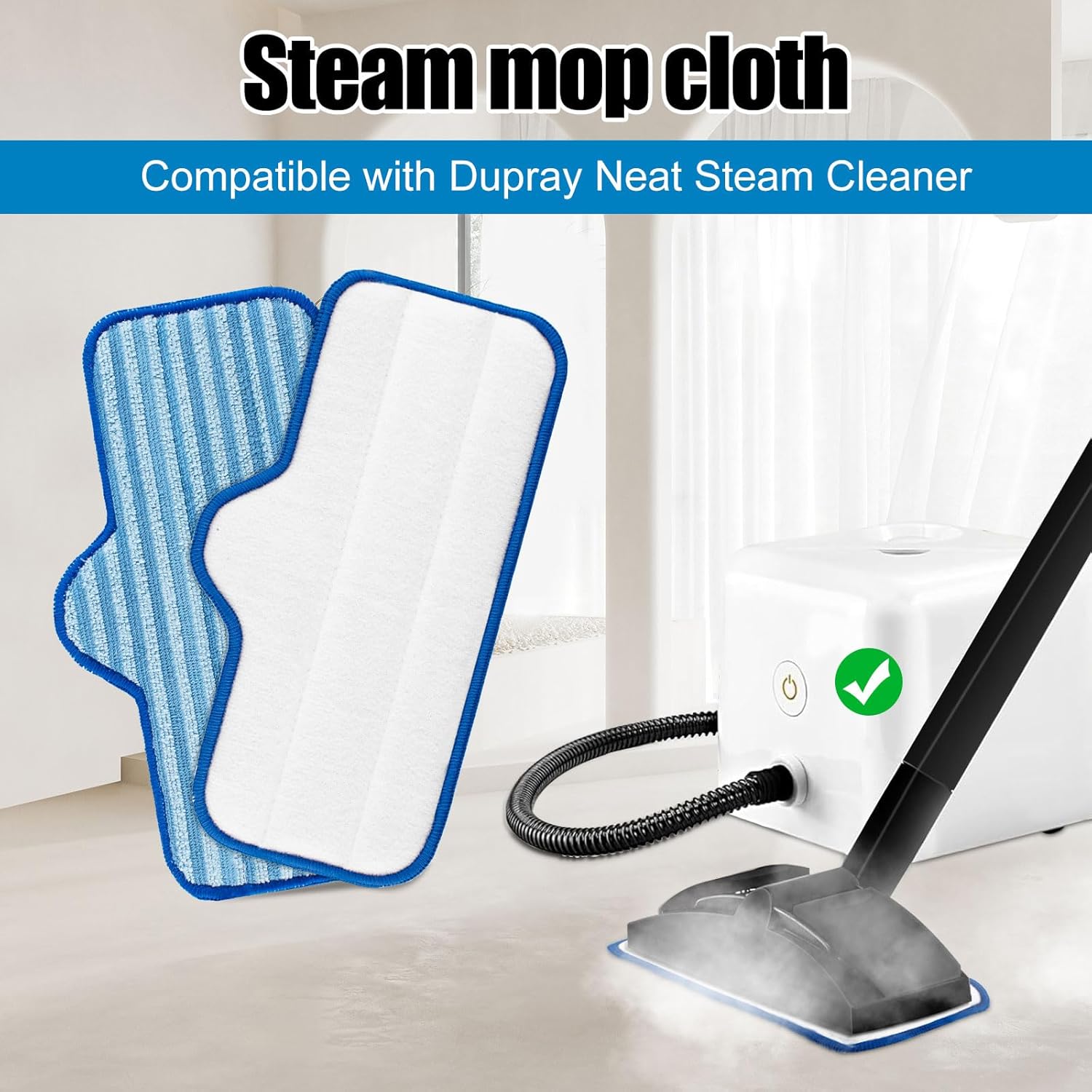 Steam Mop Pads for Dupray Neat 6 Pack Reusable Microfiber