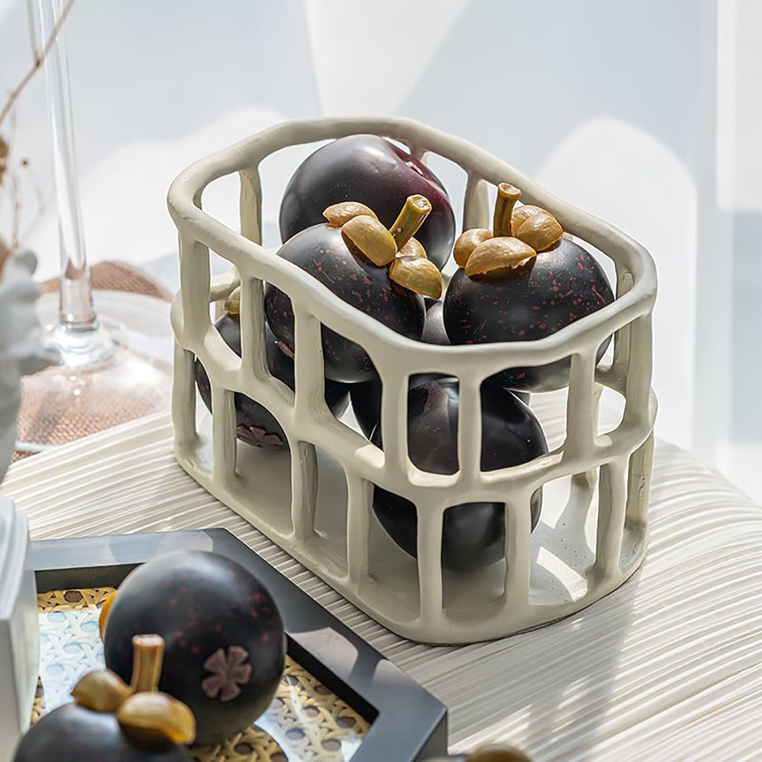 3Pcs Artificial Mangosteen Decorative Fruits for Home Display