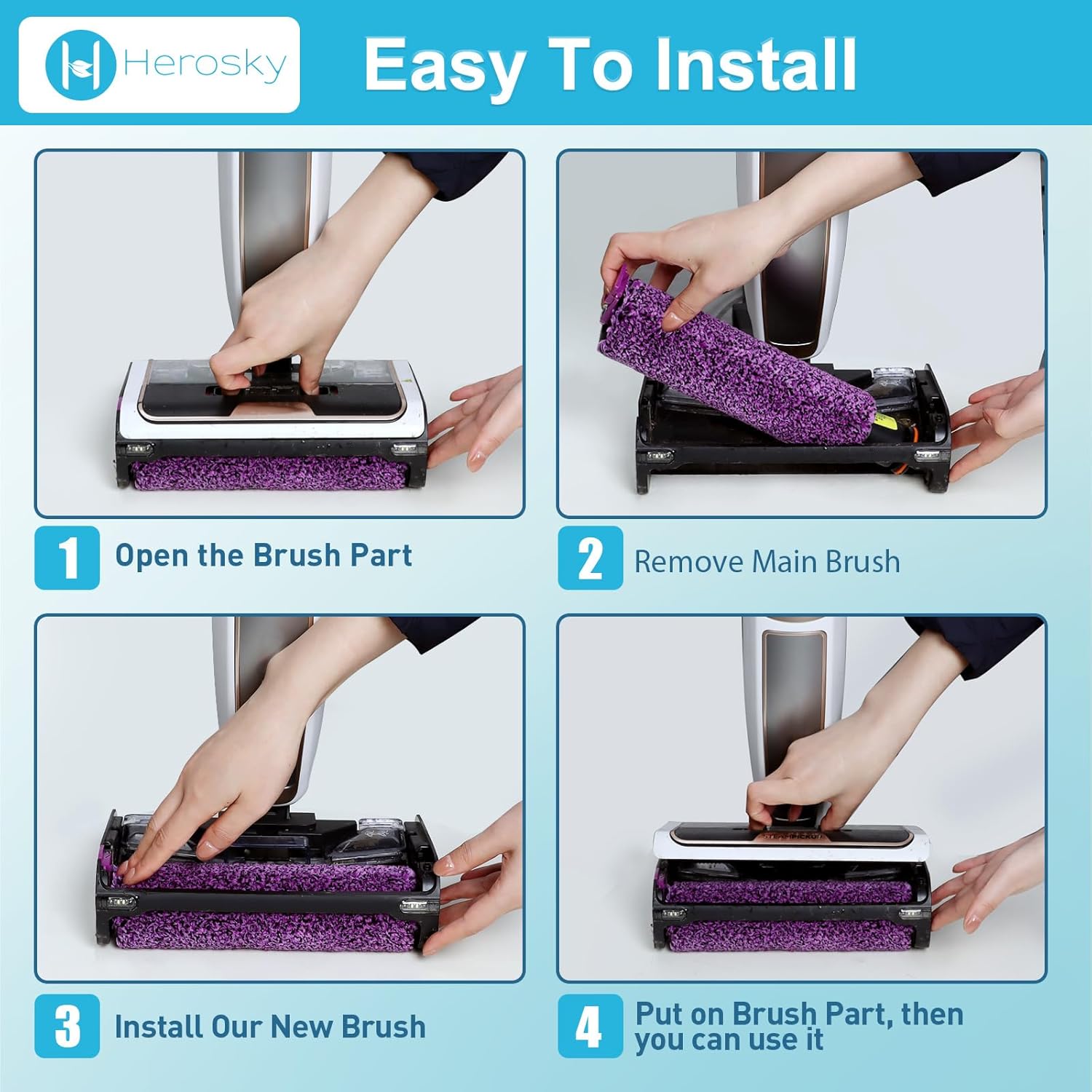 2PCS SD201 Roller Brush for Shark Steam Mop 3-in-1