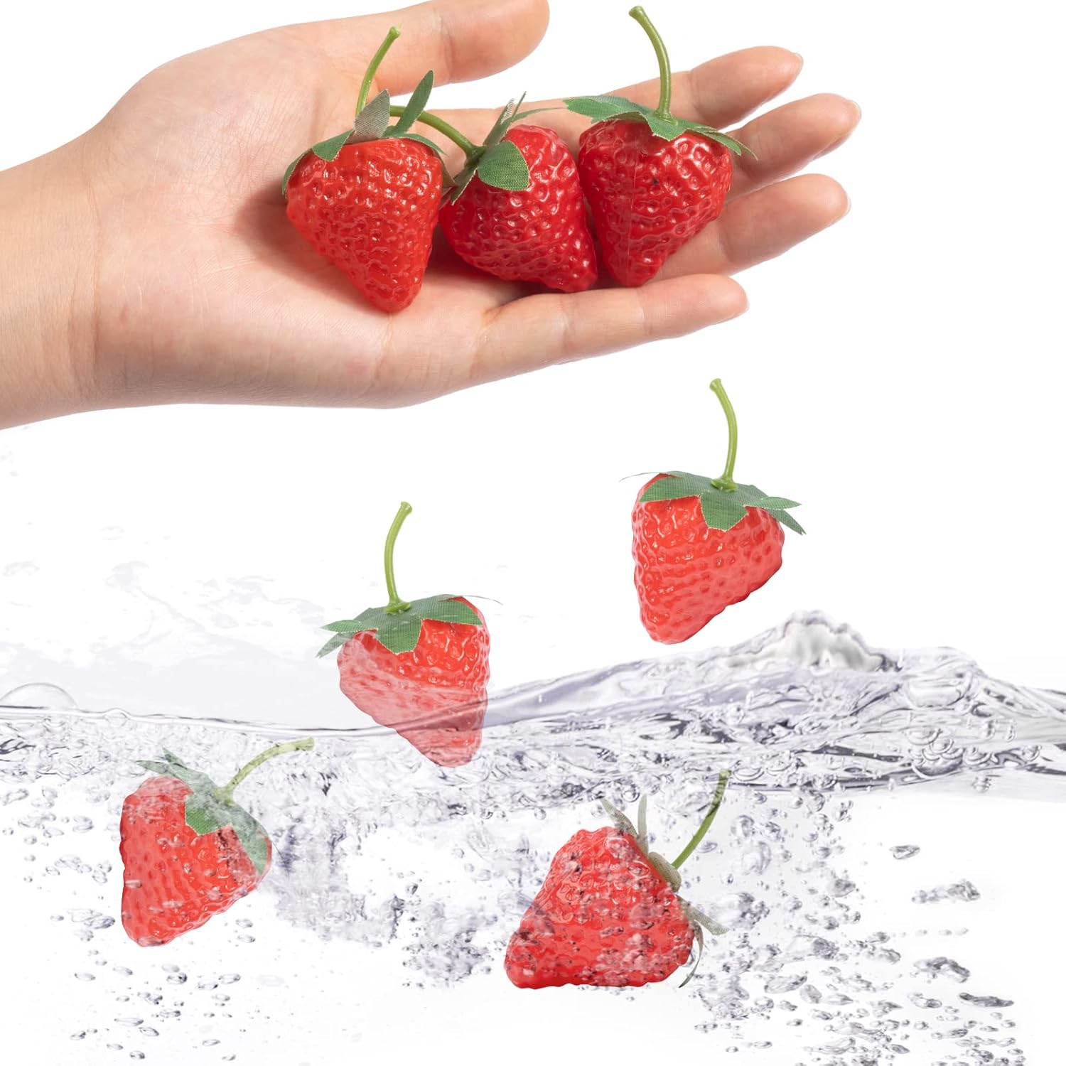 VIDELLY Artificial Strawberries for Decor and Party Use