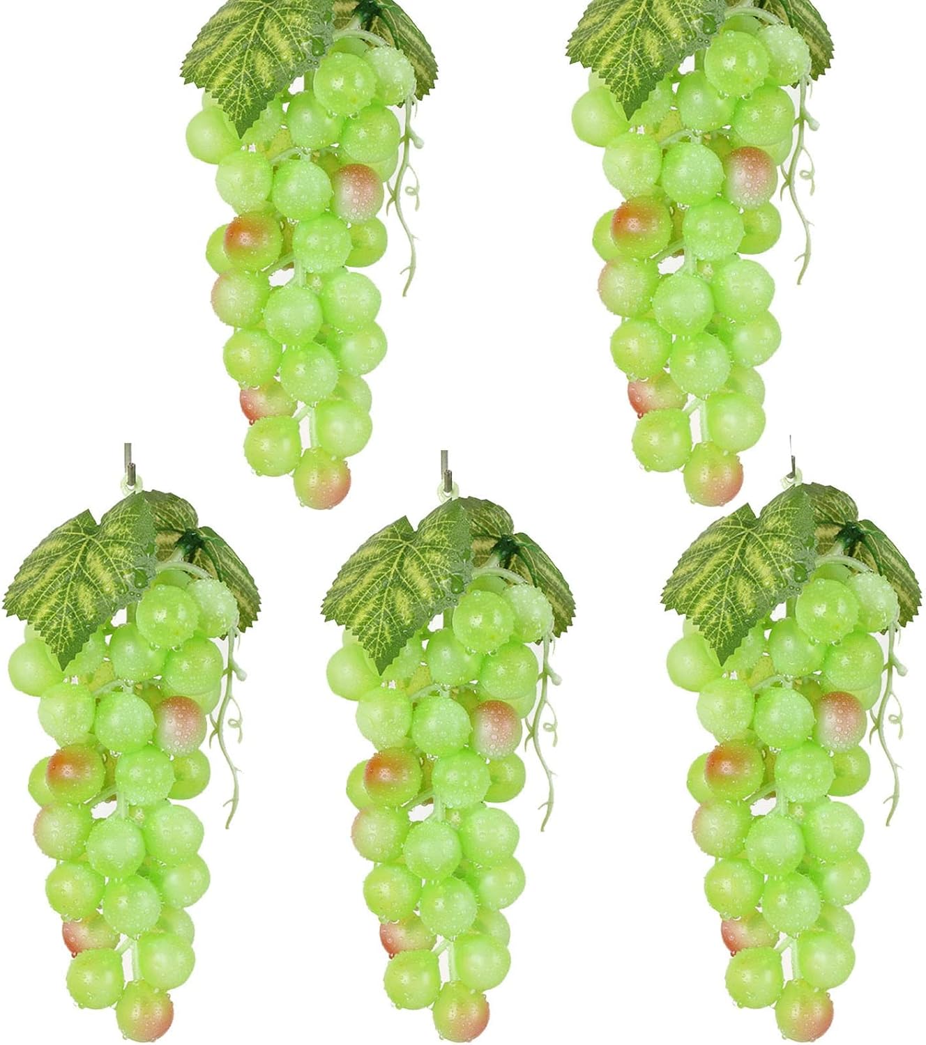 5pcs Green Artificial Grapes Bunches for Decorations