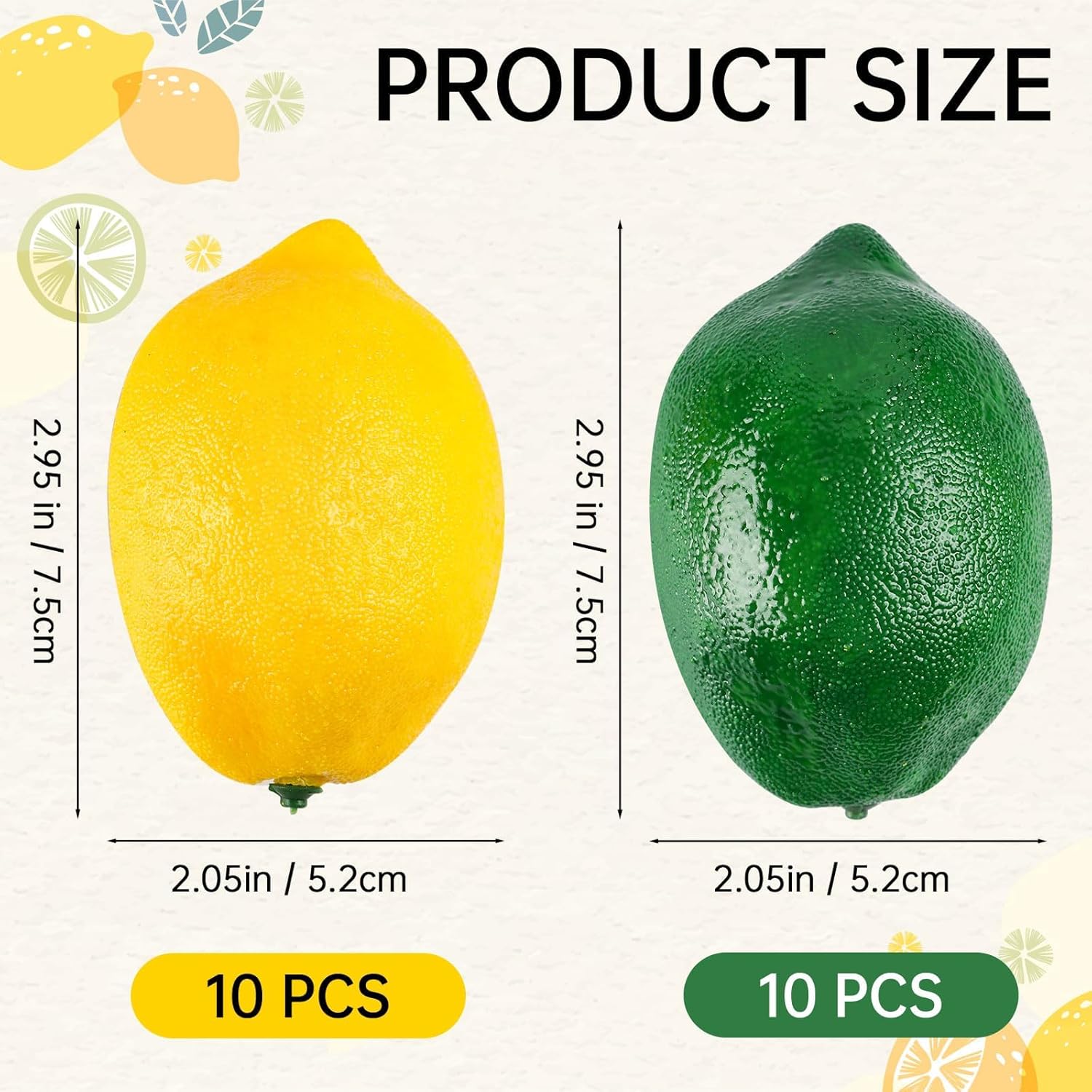 Toopify 20pcs Artificial Lemons and Limes for Home Decoration