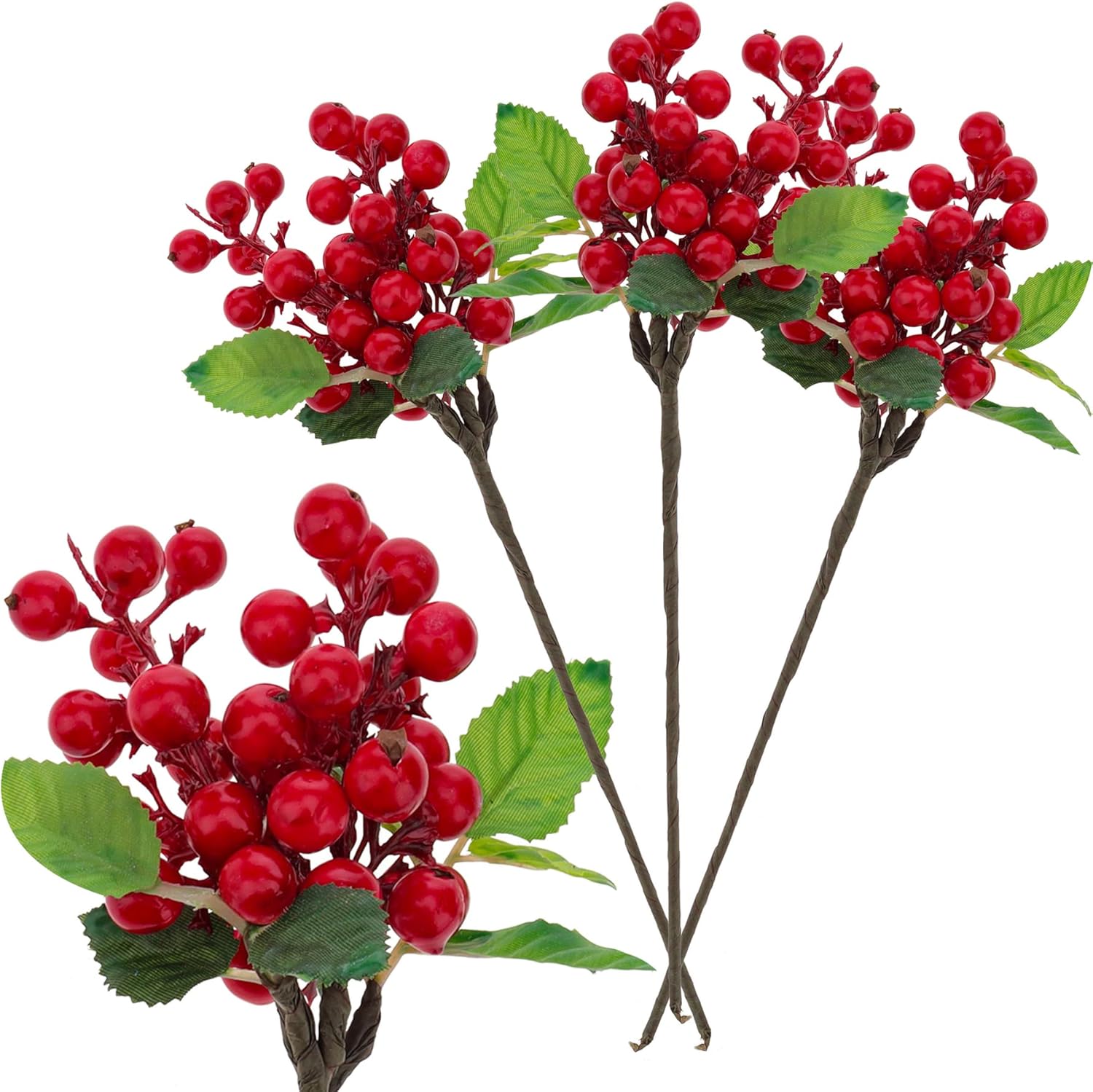 Crimson Red Artificial Berries 3 Pack for Decor