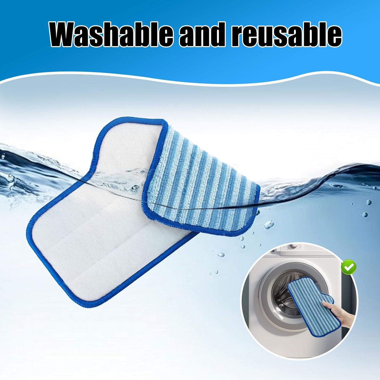 Steam Mop Pads for Dupray Neat 6 Pack Reusable Microfiber