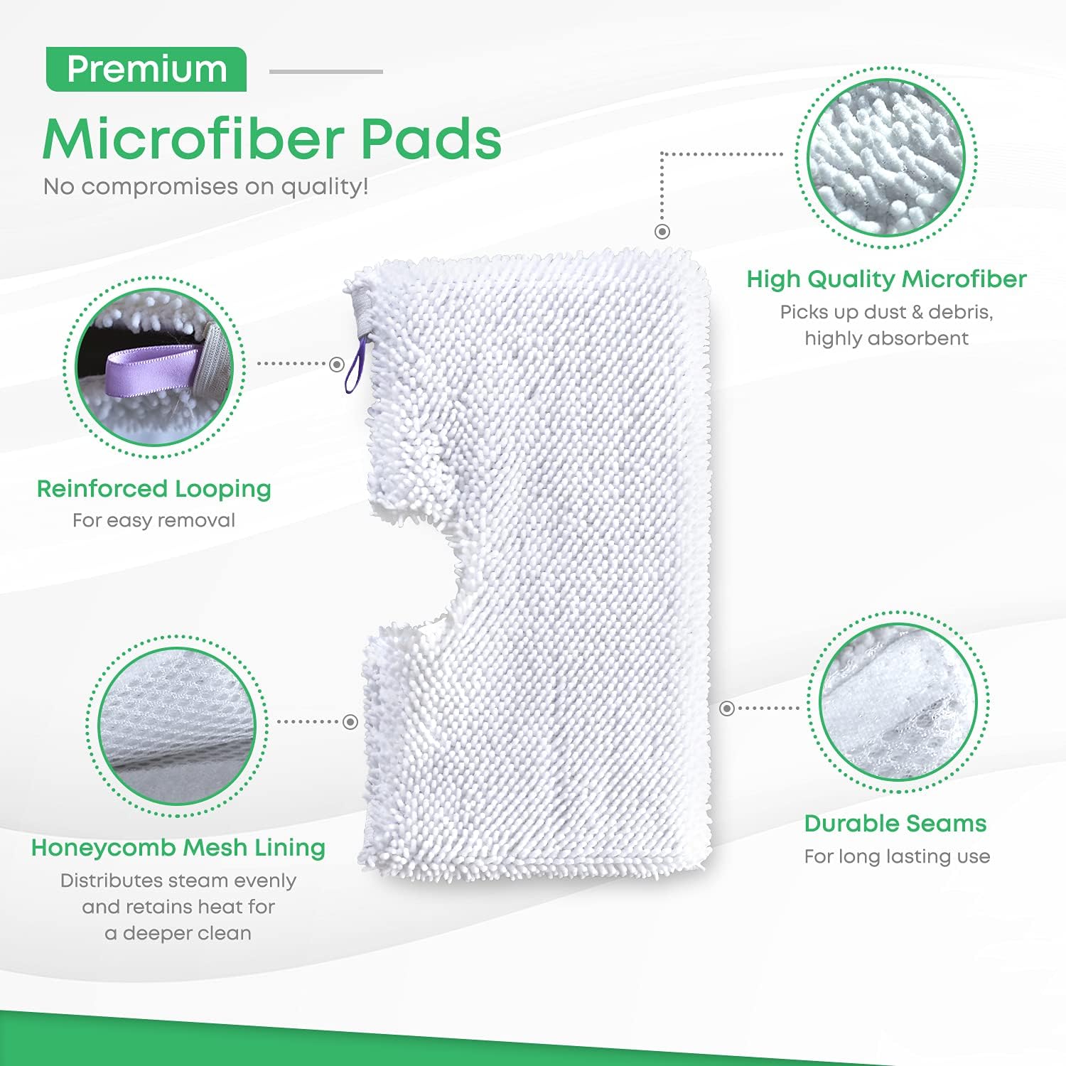 Turbo Microfiber Steam Mop Replacement Pads 4 Pack