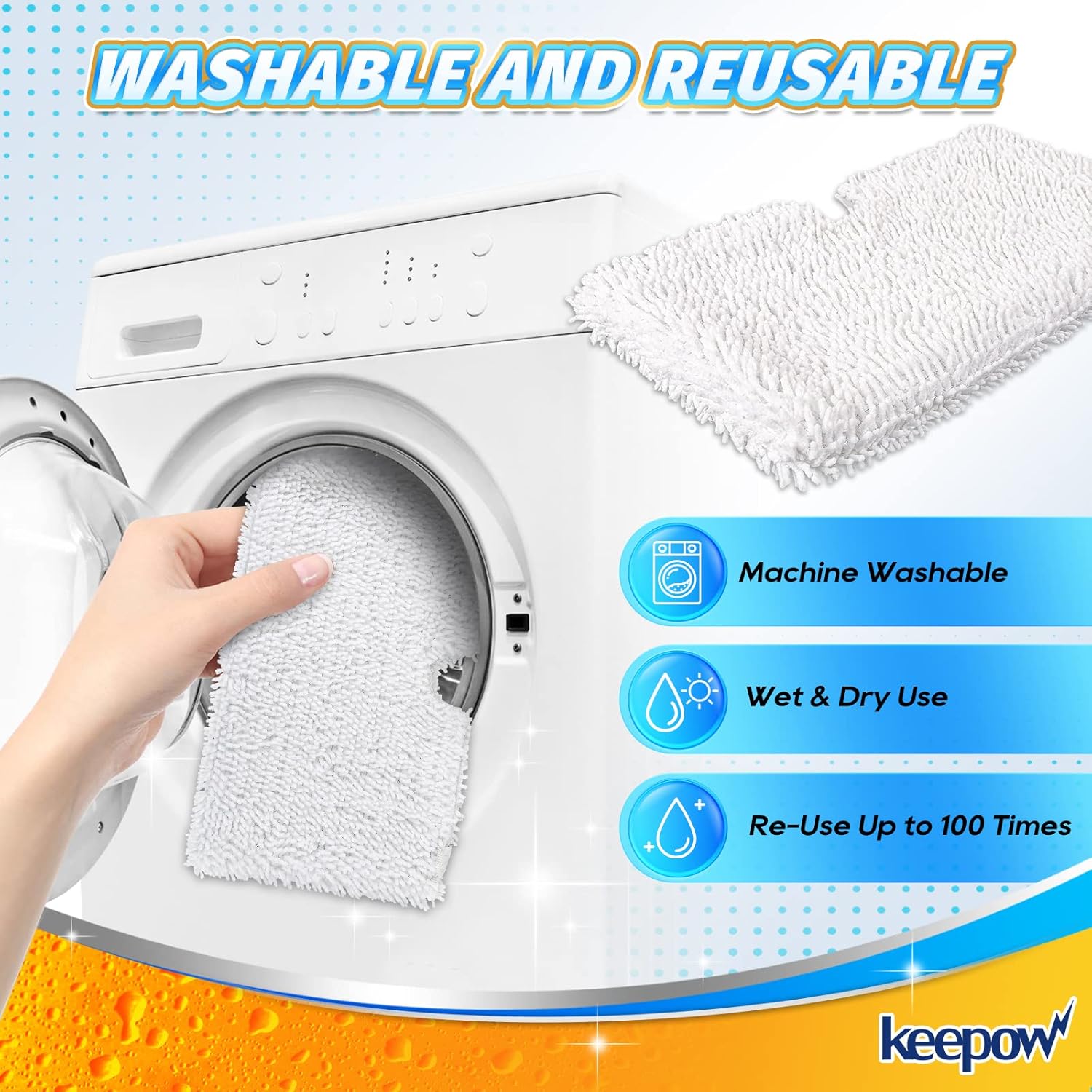 KEEPOW Steam Mop Replacement Pads for Shark S3500 Series