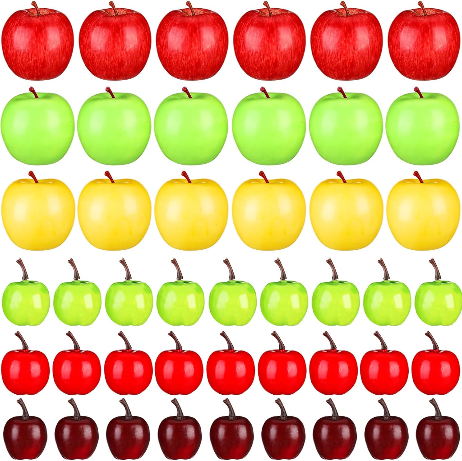 Zeyune 99 Pcs Realistic Fake Apples Mix 6 Styles