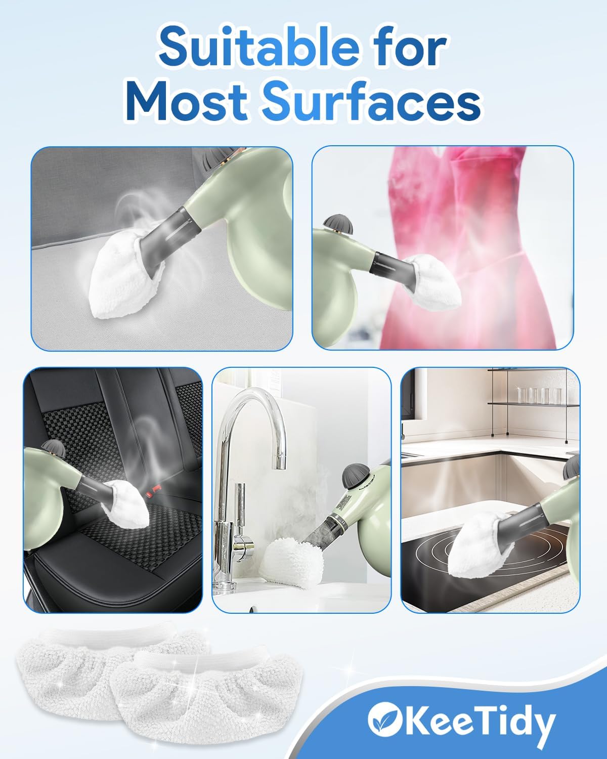 KeeTidy 15 Pack Handheld Steam Cleaner Pads