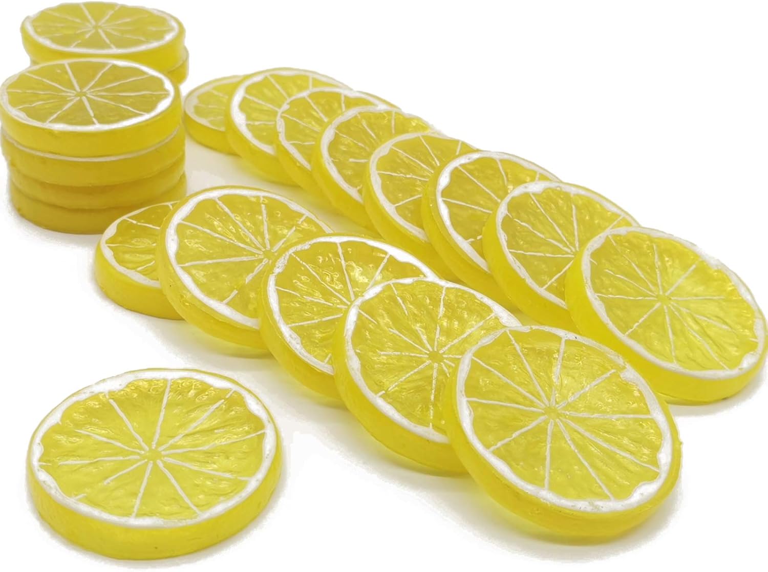 RONYOUNG 40PCS Artificial Lemon Slices Yellow Decorative