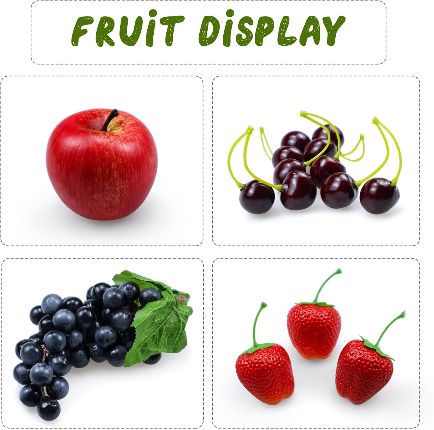 16 Pcs Realistic Artificial Fruit Display Set