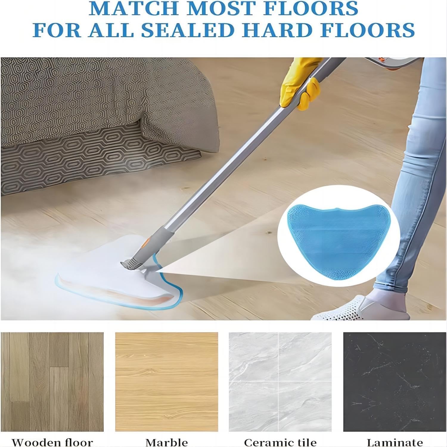 3 Pack Reusable Microfiber Steam Mop Pads for Hoover and Vax