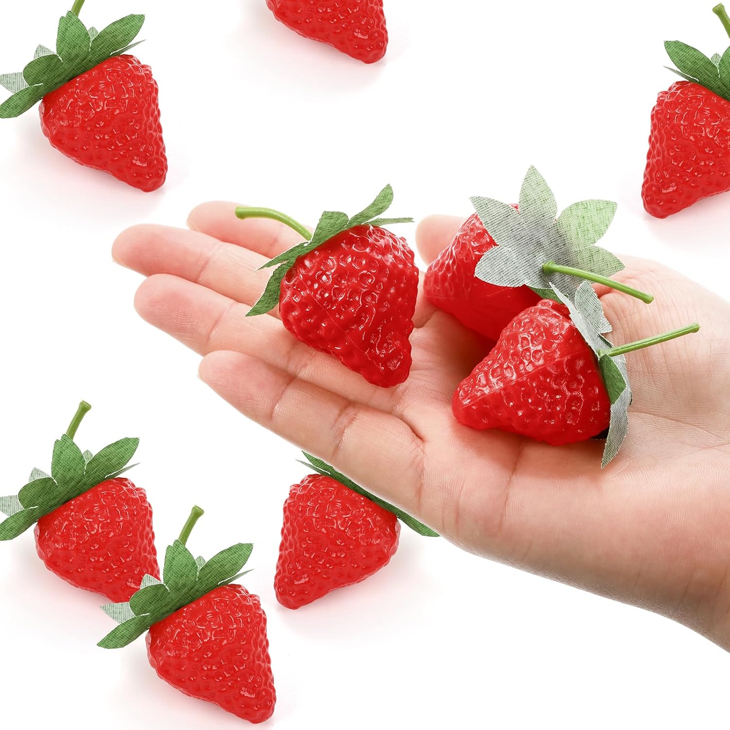 ZEAYEA 80 Piece Artificial Strawberries Decor