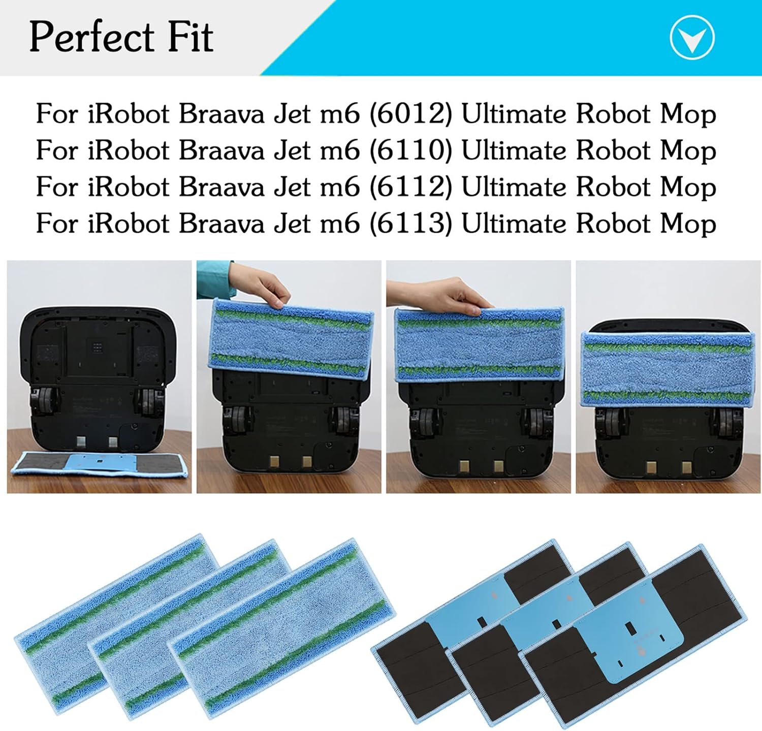 Extolife 8 Pack M6 Mopping Pads for iRobot Braava Jet m6