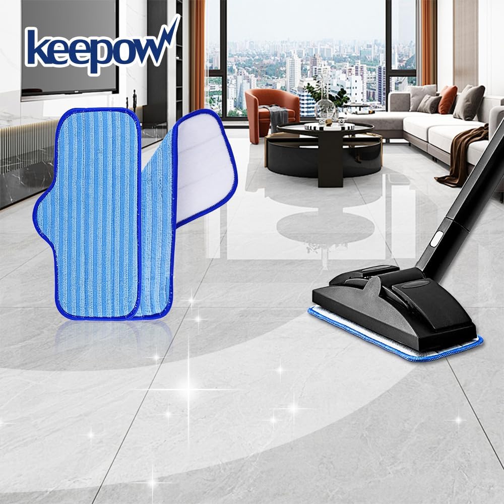 KEEPOW 10 Pack Microfiber Mop Pads for Steam Cleaners