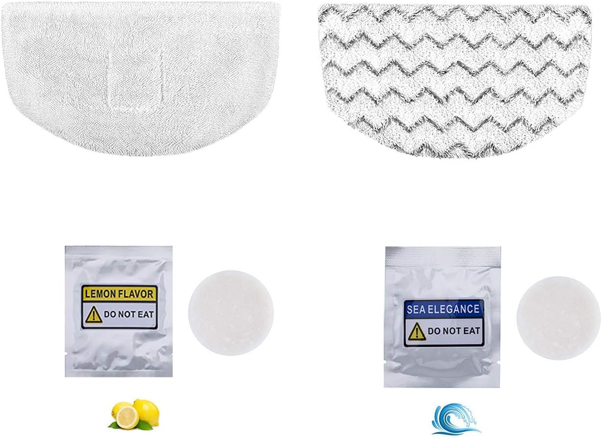 LeFix 2 Pack Washable Steam Mop Pads with Fragrance Discs