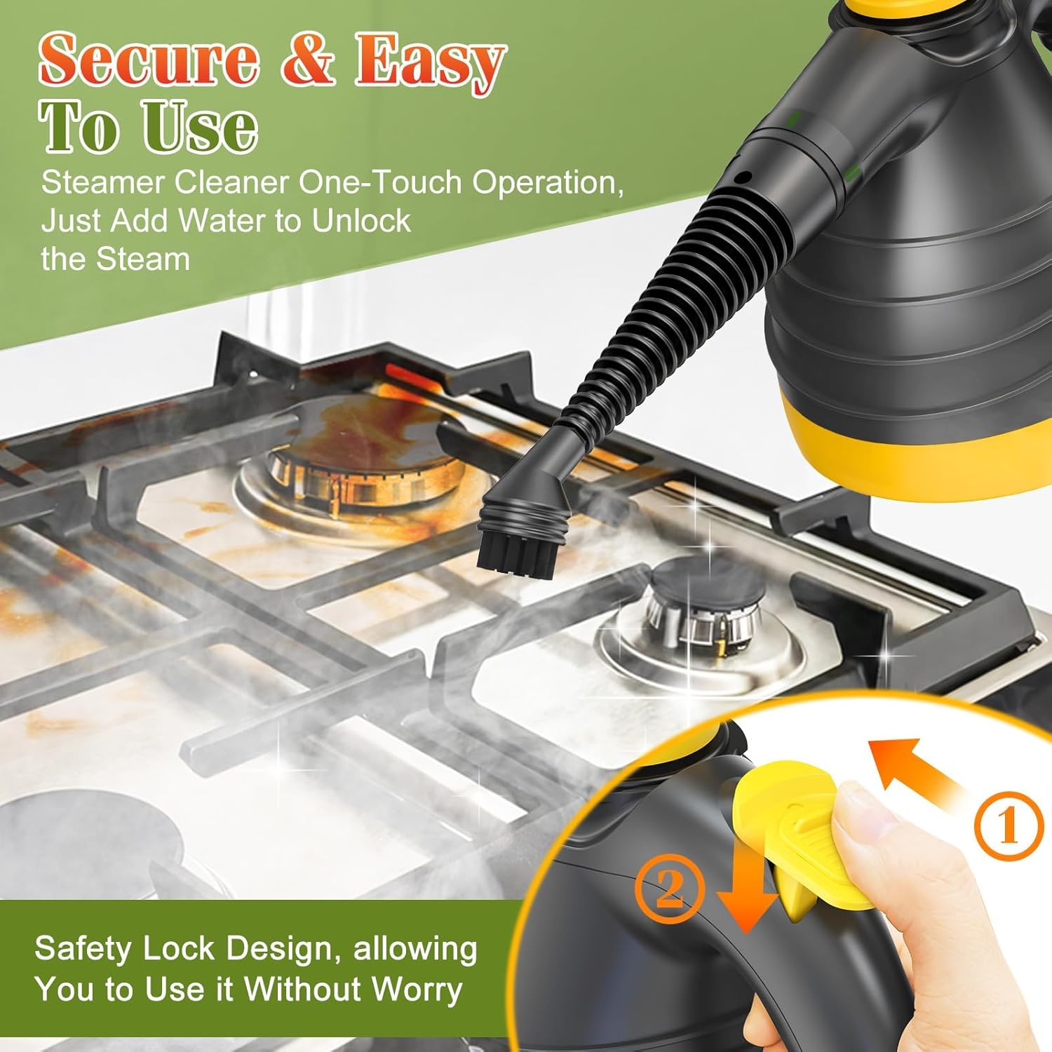 MiKoSoRu Handheld Steam Cleaner with 9pcs Accessories 1