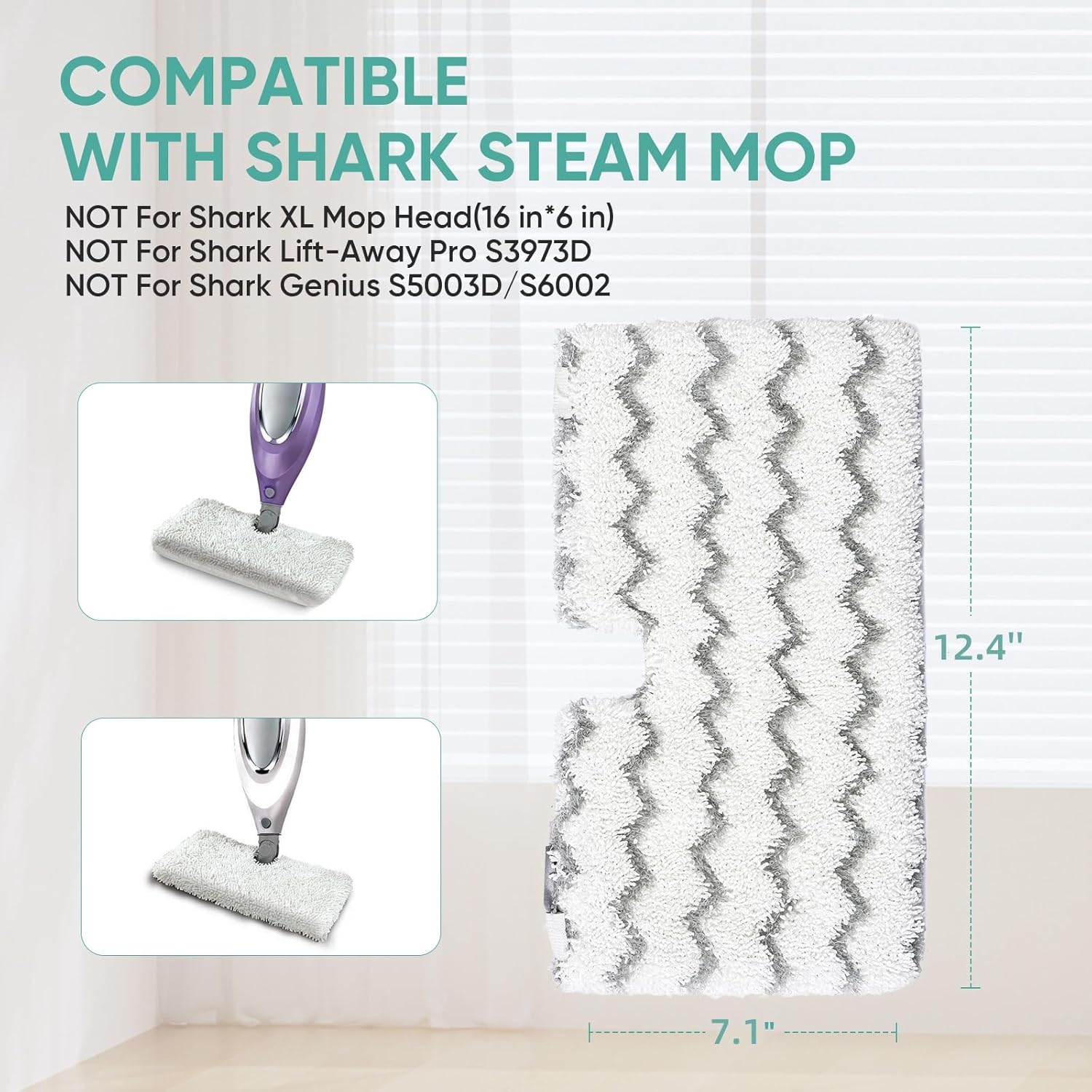 2 Pack Shark Steam Mop Pads S3501 S3601 Replacement