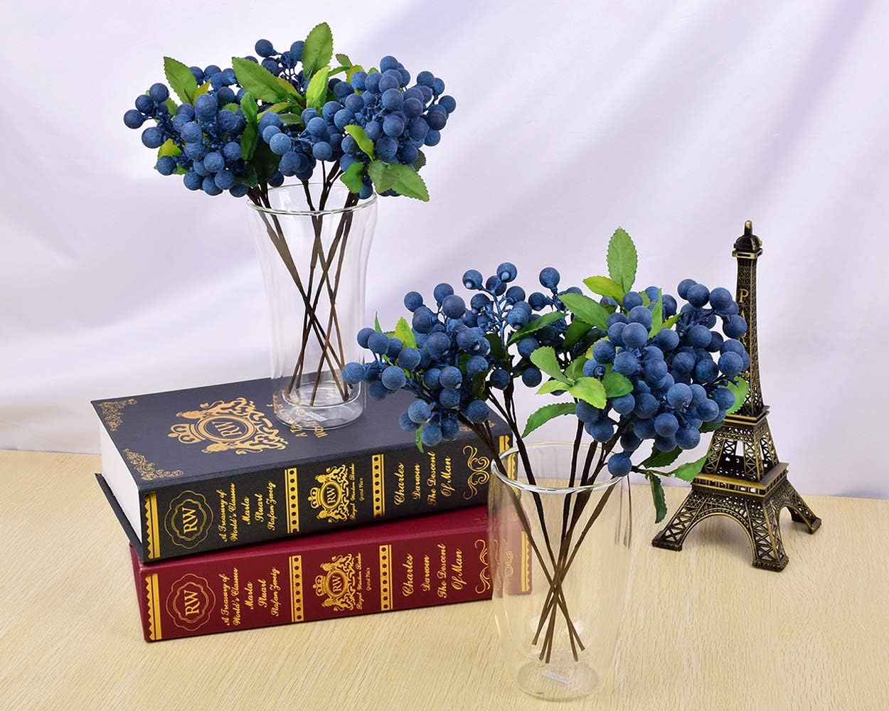 Distinctive Style Artificial Blueberries 4 Piece Lifelike Decor
