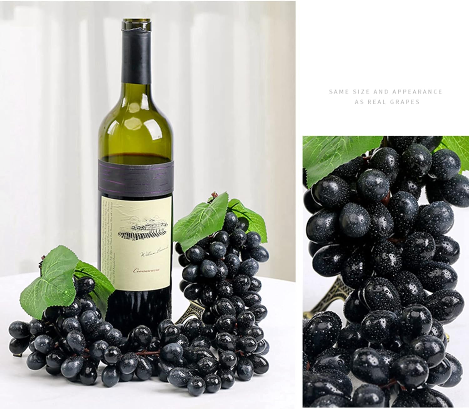 Bairdish 2 Pack Fake Black Grapes Artificial Fruit
