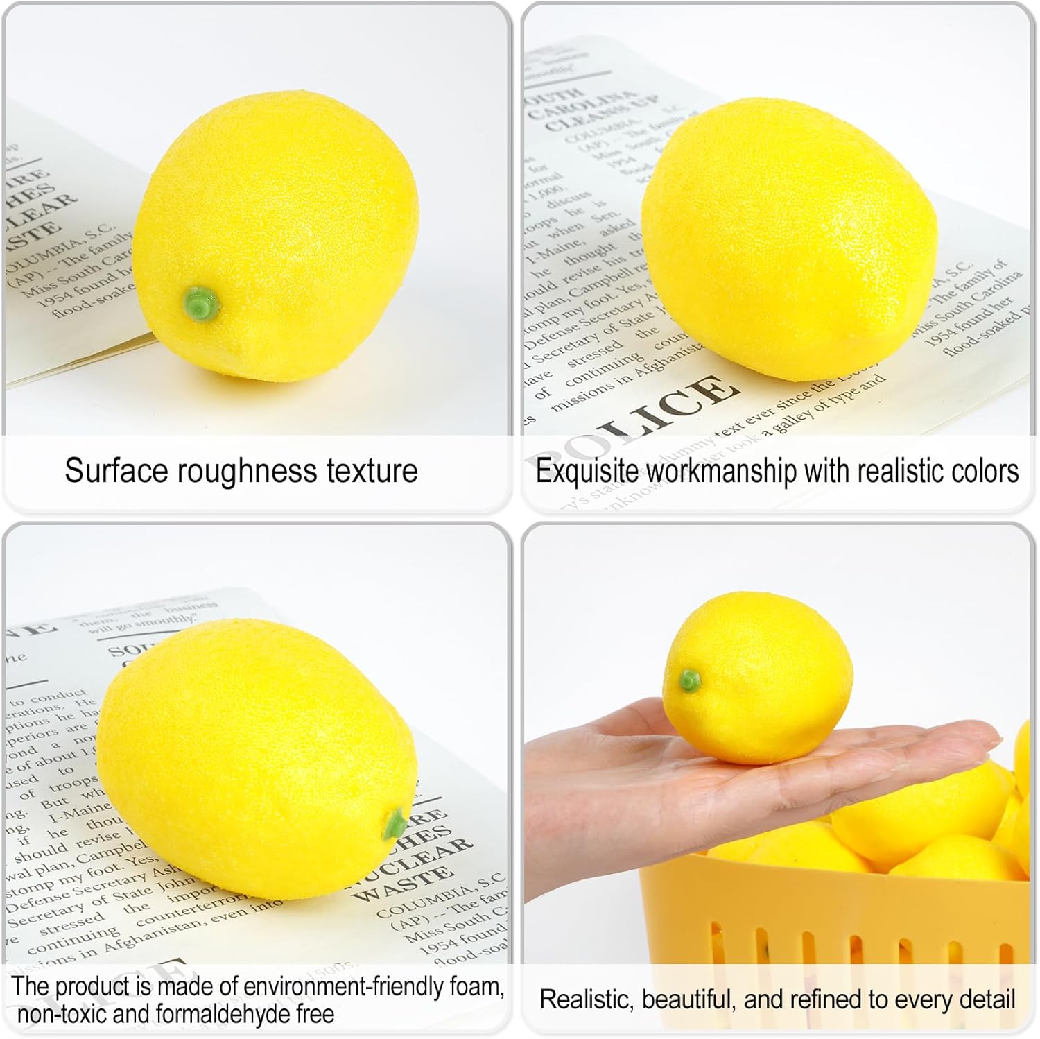 Notakia 25pcs Artificial Yellow Lemons Fruits Decoration