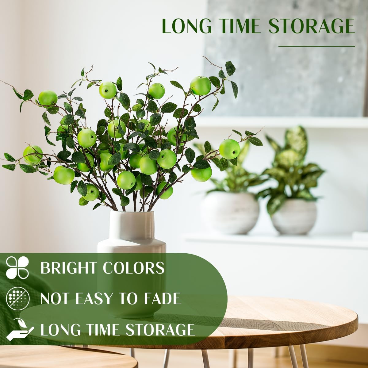 Gresorth Artificial Apple Branches 3pcs Decor Display