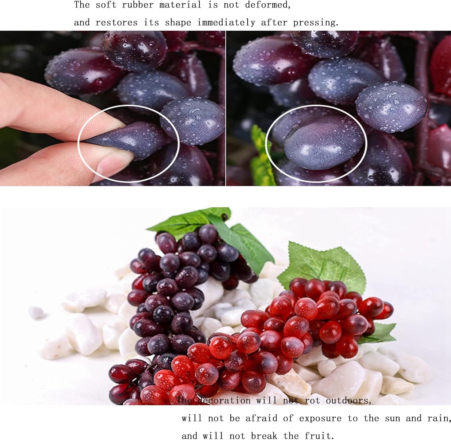 Bairdish 2 Pack Fake Black Grapes Artificial Fruit
