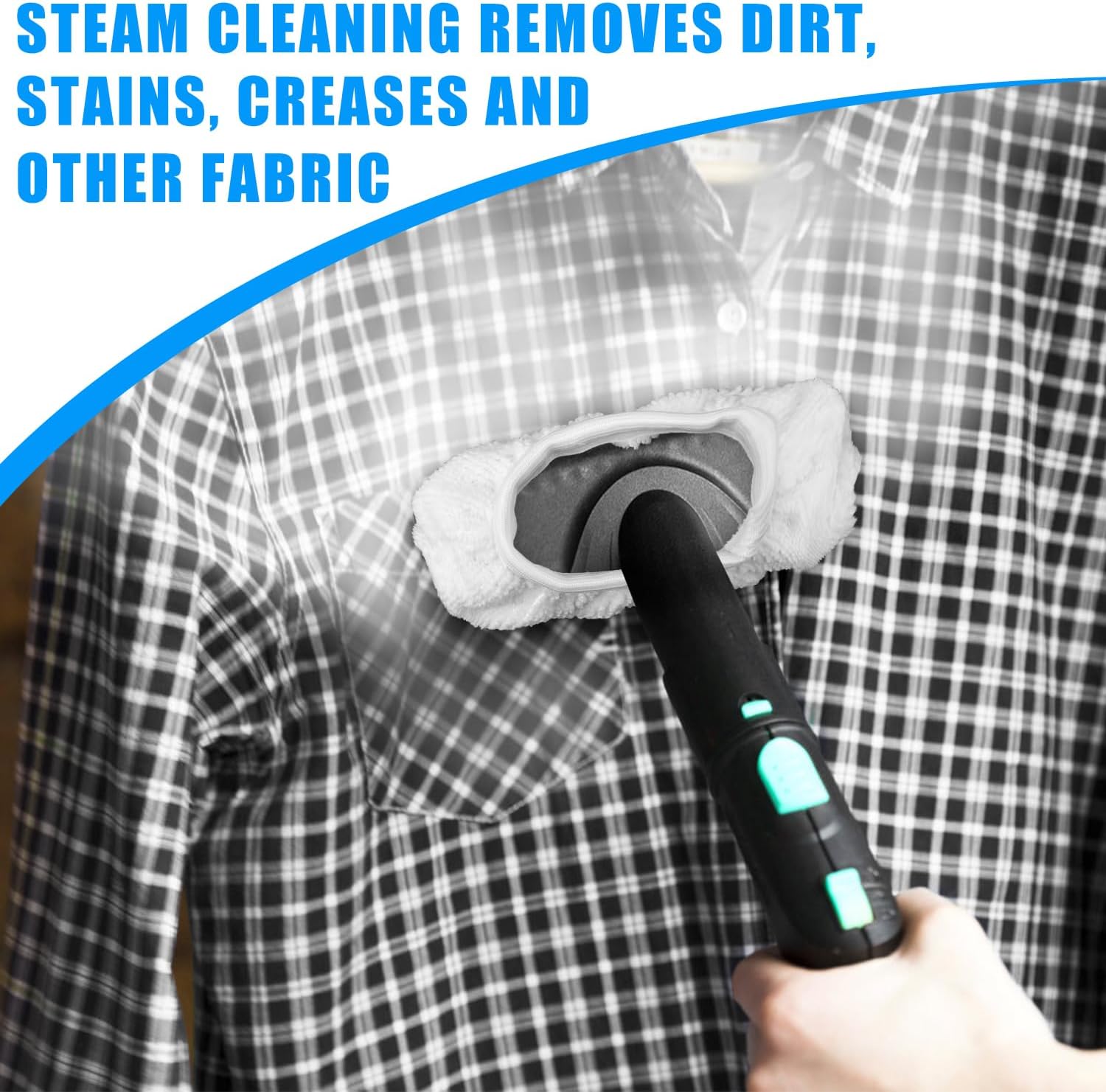 4pcs White Steam Mop Pads for Handheld Steam Cleaner