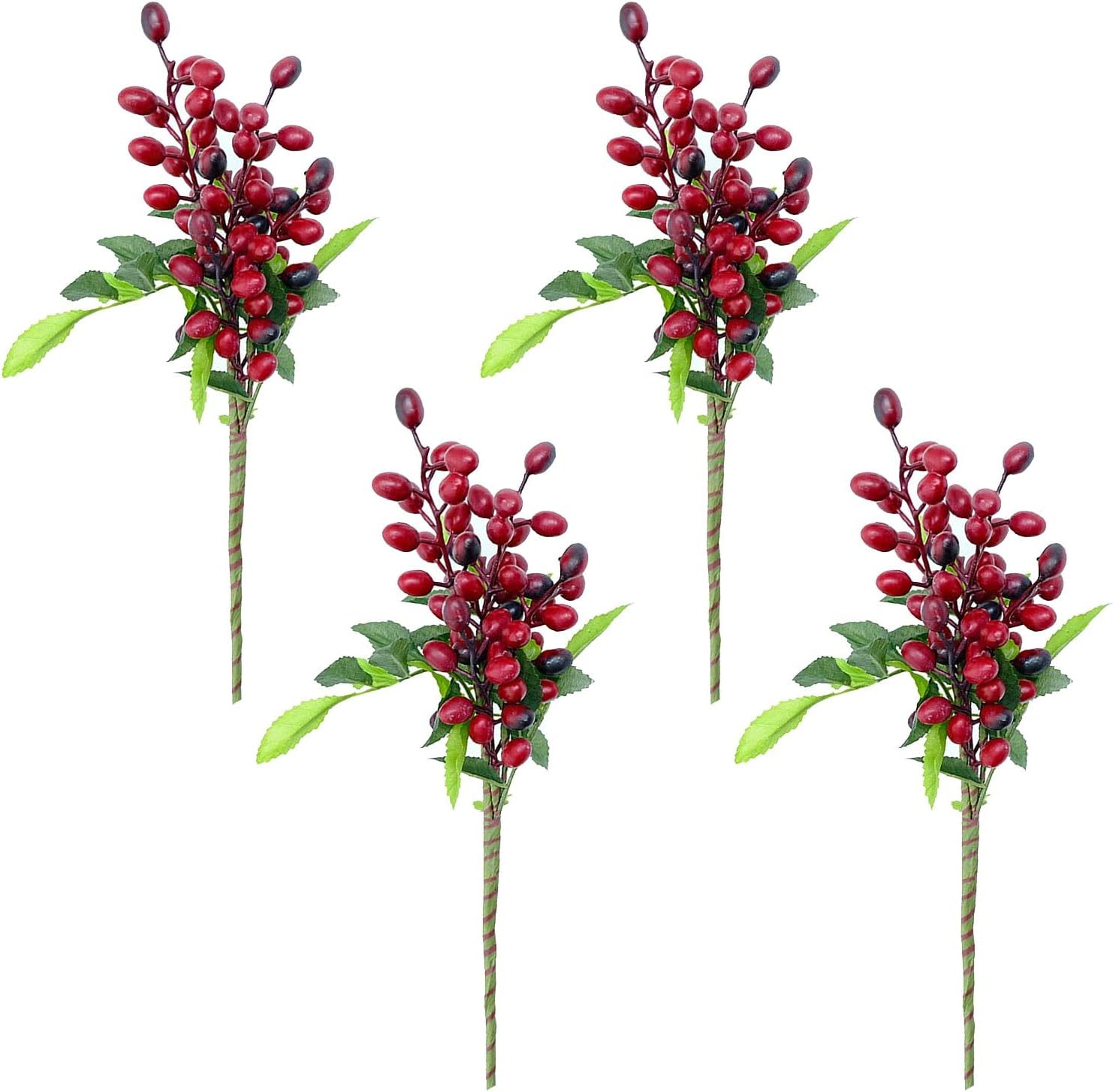 BEIJIALY 4 Pack Artificial Berry for Christmas Decor