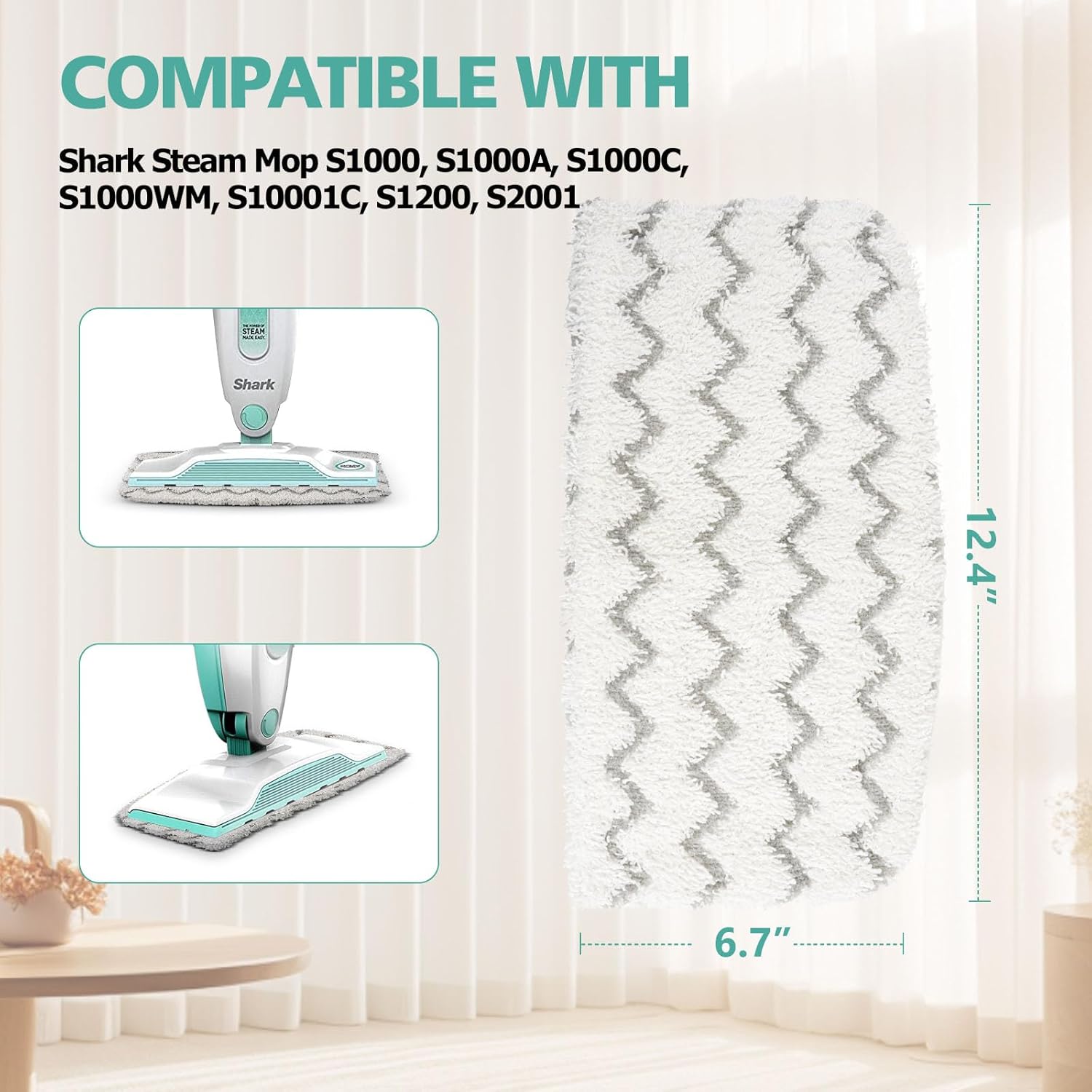 4PCS Shark Steam Mop Replacement Pads for S1000 S1001C S2001