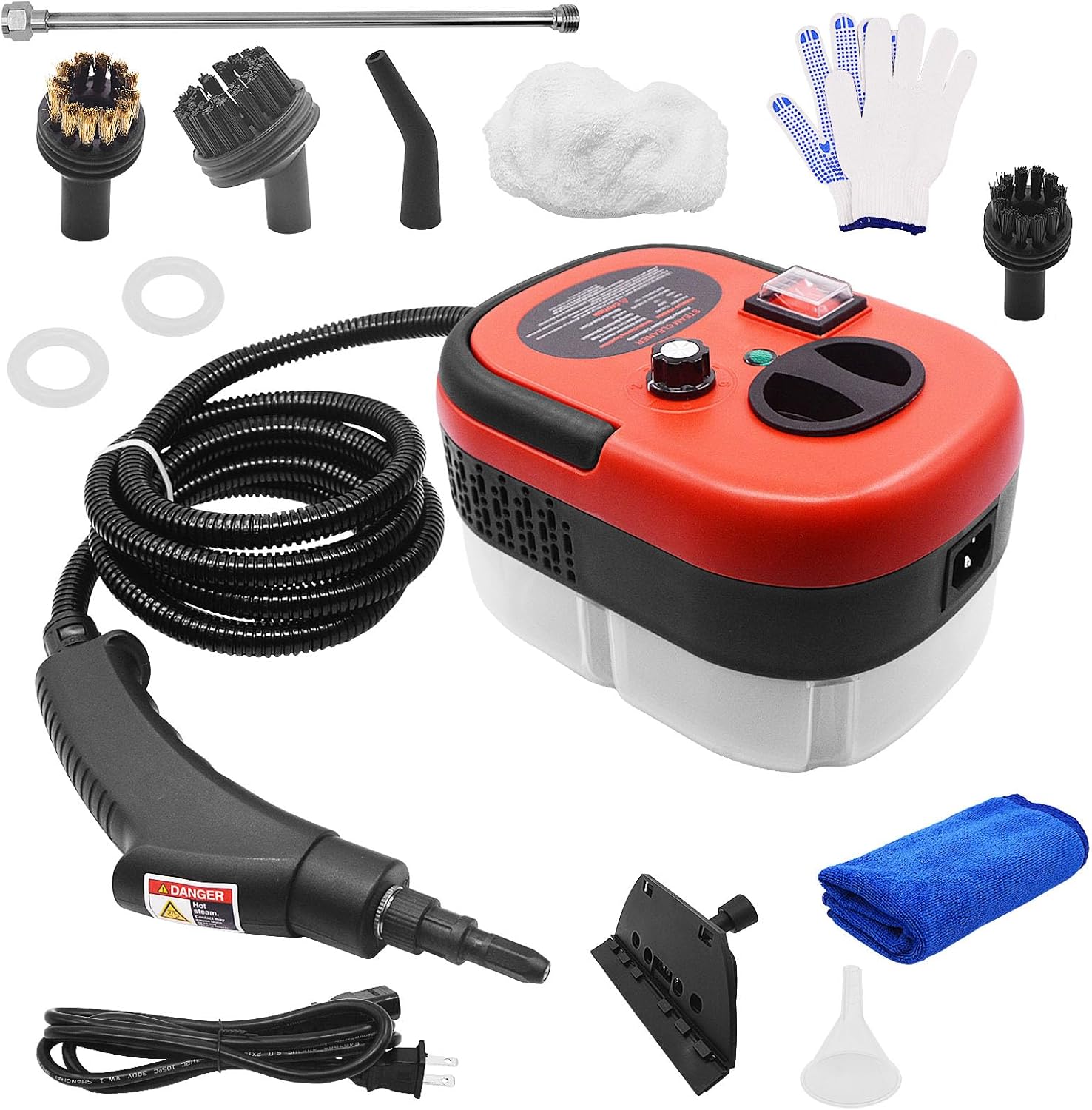 YXQ 2500W Portable Handheld Steam Cleaner with 3 Brush Heads