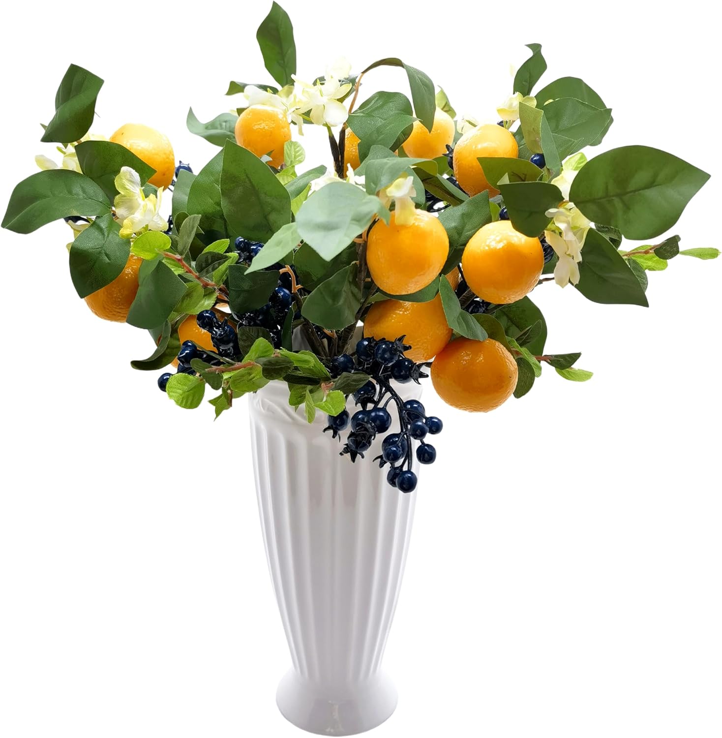 M2cbridge Artificial Lemon Blueberry Plant Branches 4pcs