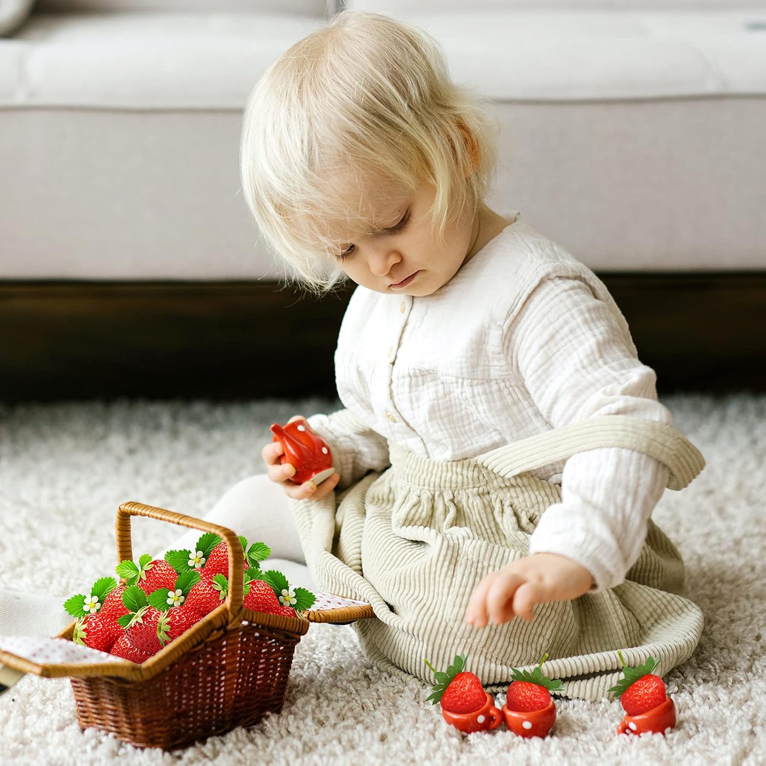 RONRONS 20 Pieces Artificial Strawberry Photography Prop Decor