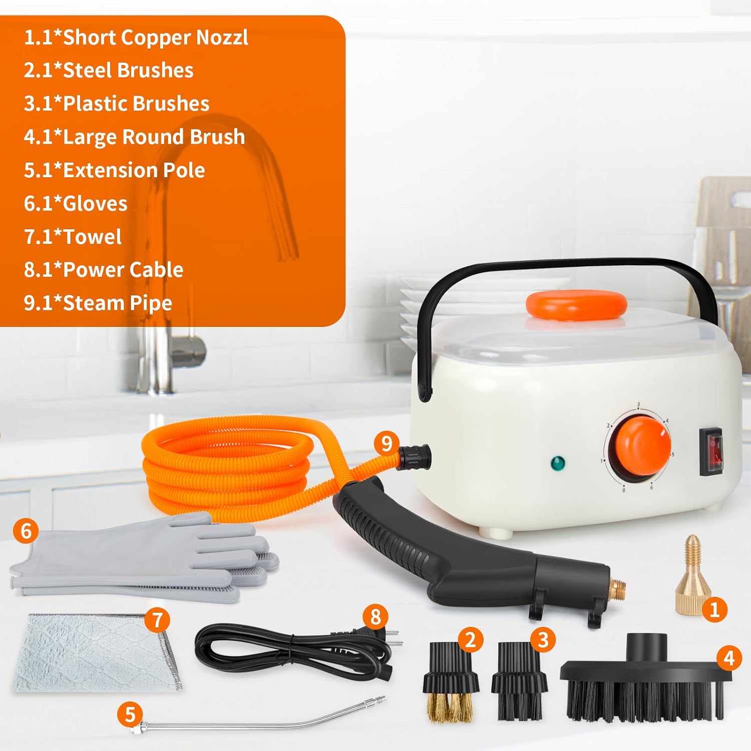2500W High Pressure Steam Cleaner for Car and Home Use