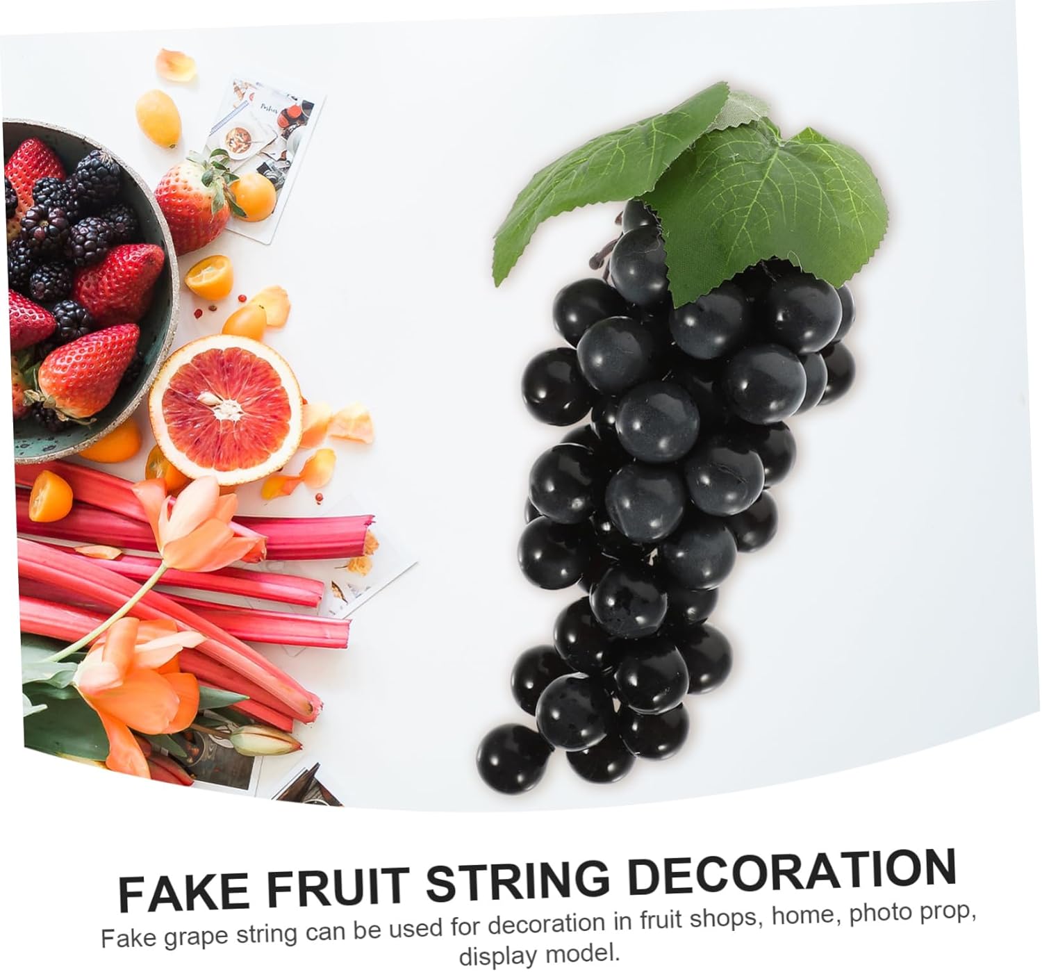 PRETYZOOM 3Pcs Simulated Grape String Artificial Fruit for Home and Photography