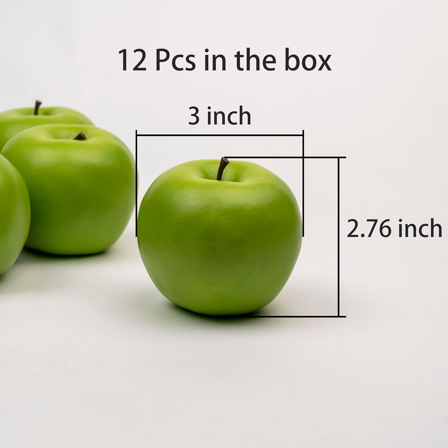 12Pcs Green Artificial Apples Decor for Kitchen and Holiday
