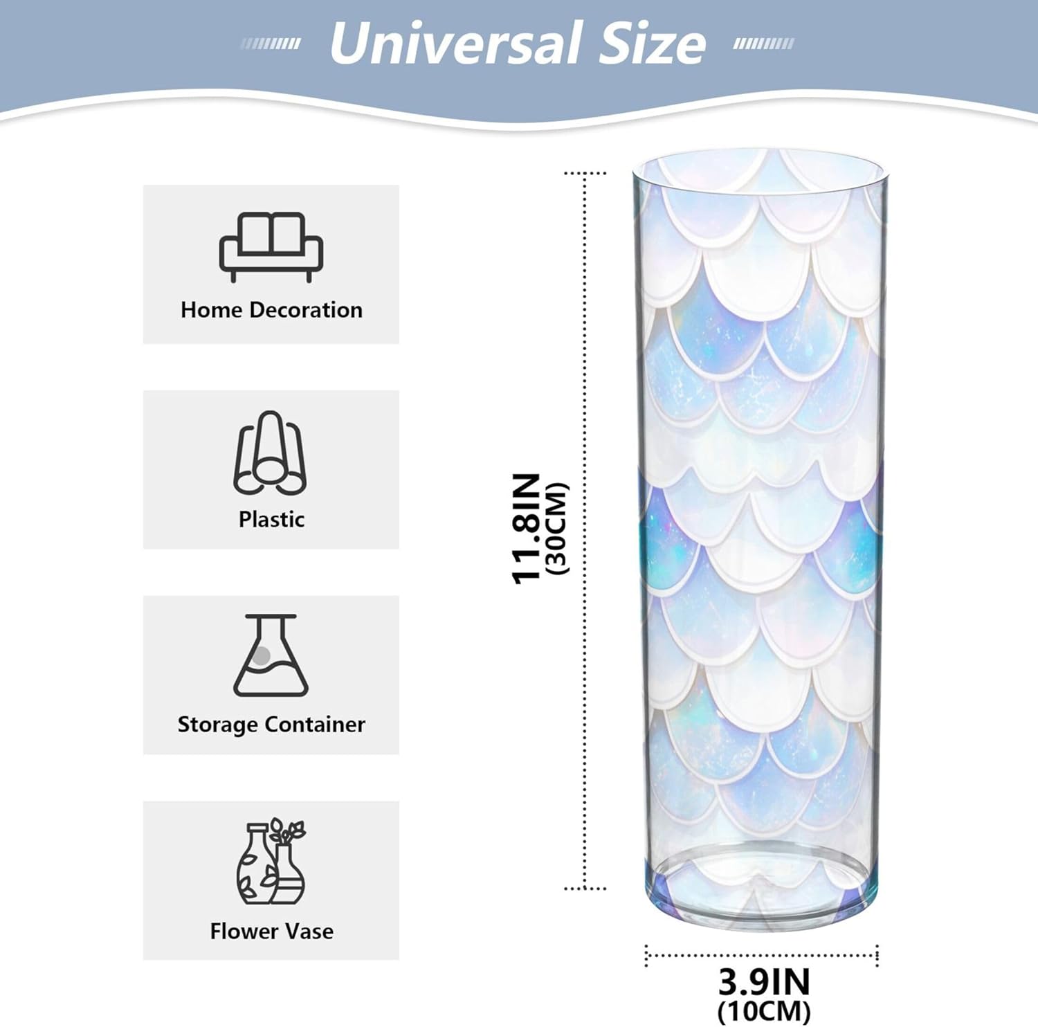 Foiosoh White Fish Scales Floating Candle Holder Vase 118 x 39 Inch