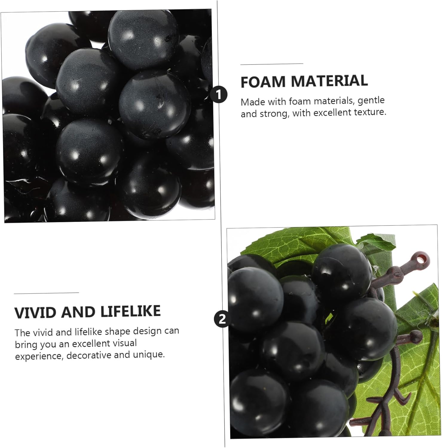Zerodeko 3pcs Foam Grape String Artificial Fruit Decor