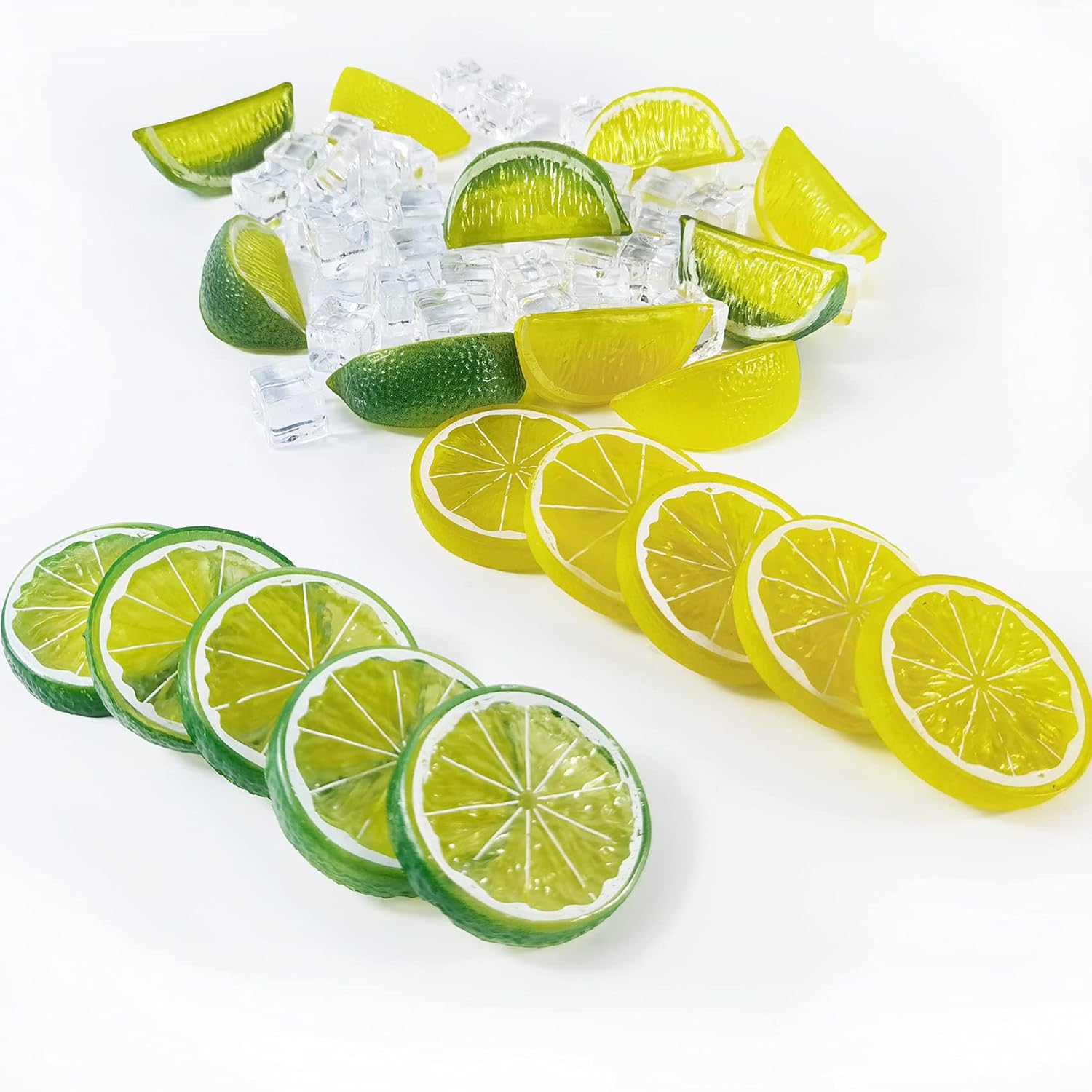 60PCS Artificial Lemon Slices Blocks and Fake Ice Cubes 1