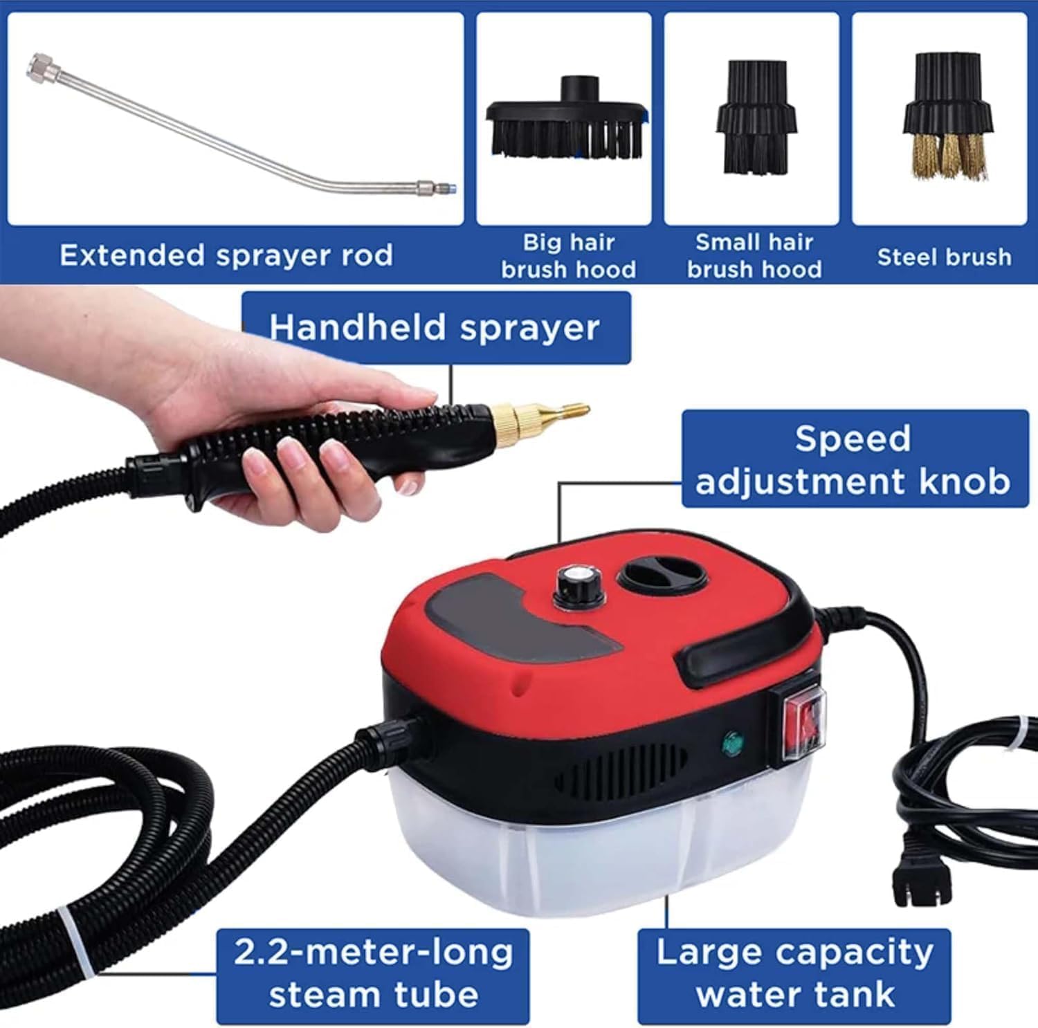 Versora Pro 2500W Steam Cleaner with 10 In 1 Attachments