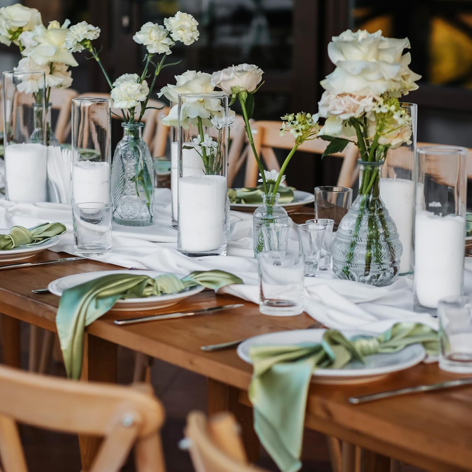 30pcs Clear Glass Cylinder Vases for Centerpieces Wedding Decorations
