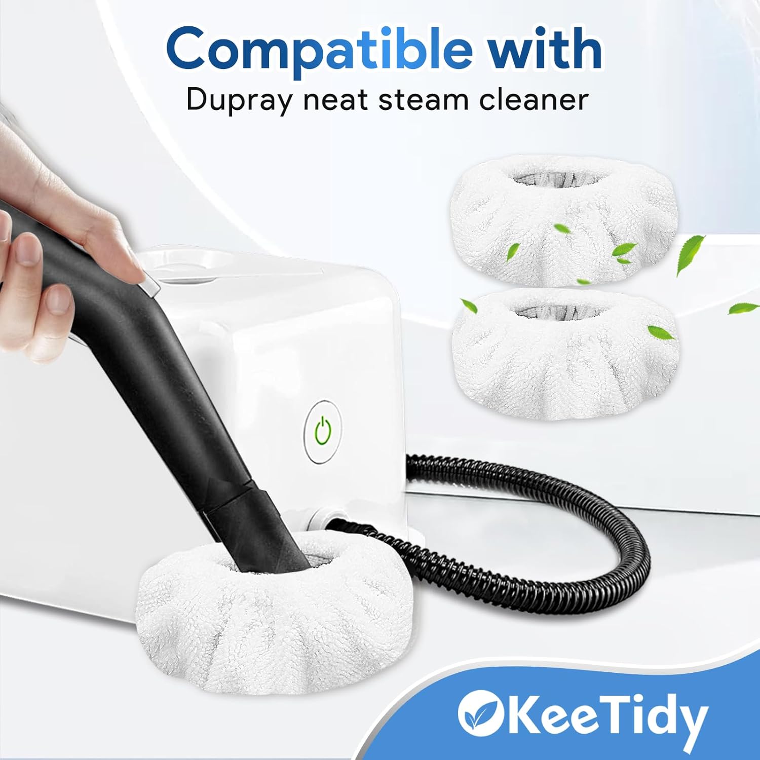 KeeTidy Small Microfiber Bonnet Steam Mop Pads 8 Pack
