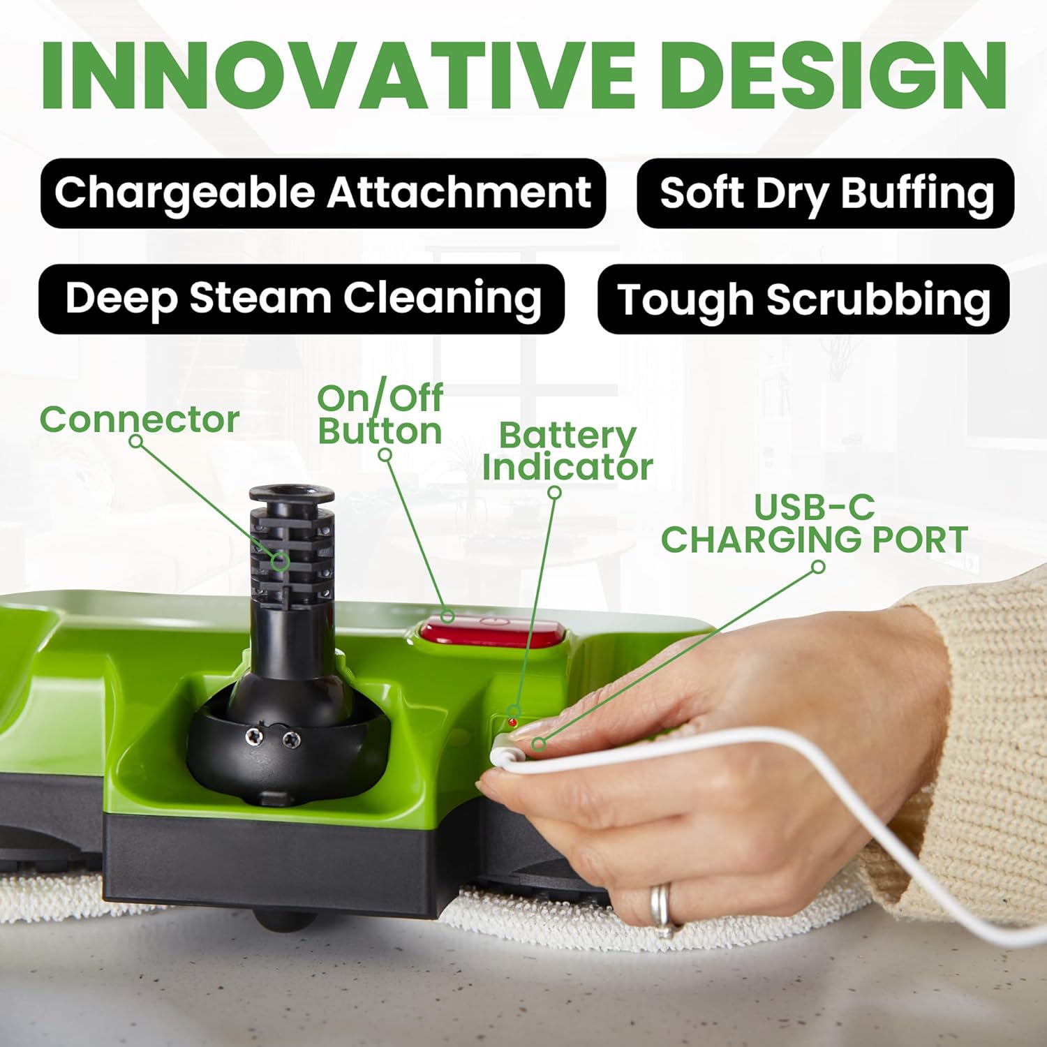 H2O MOP X5 Dual Buff Steam Mop Head