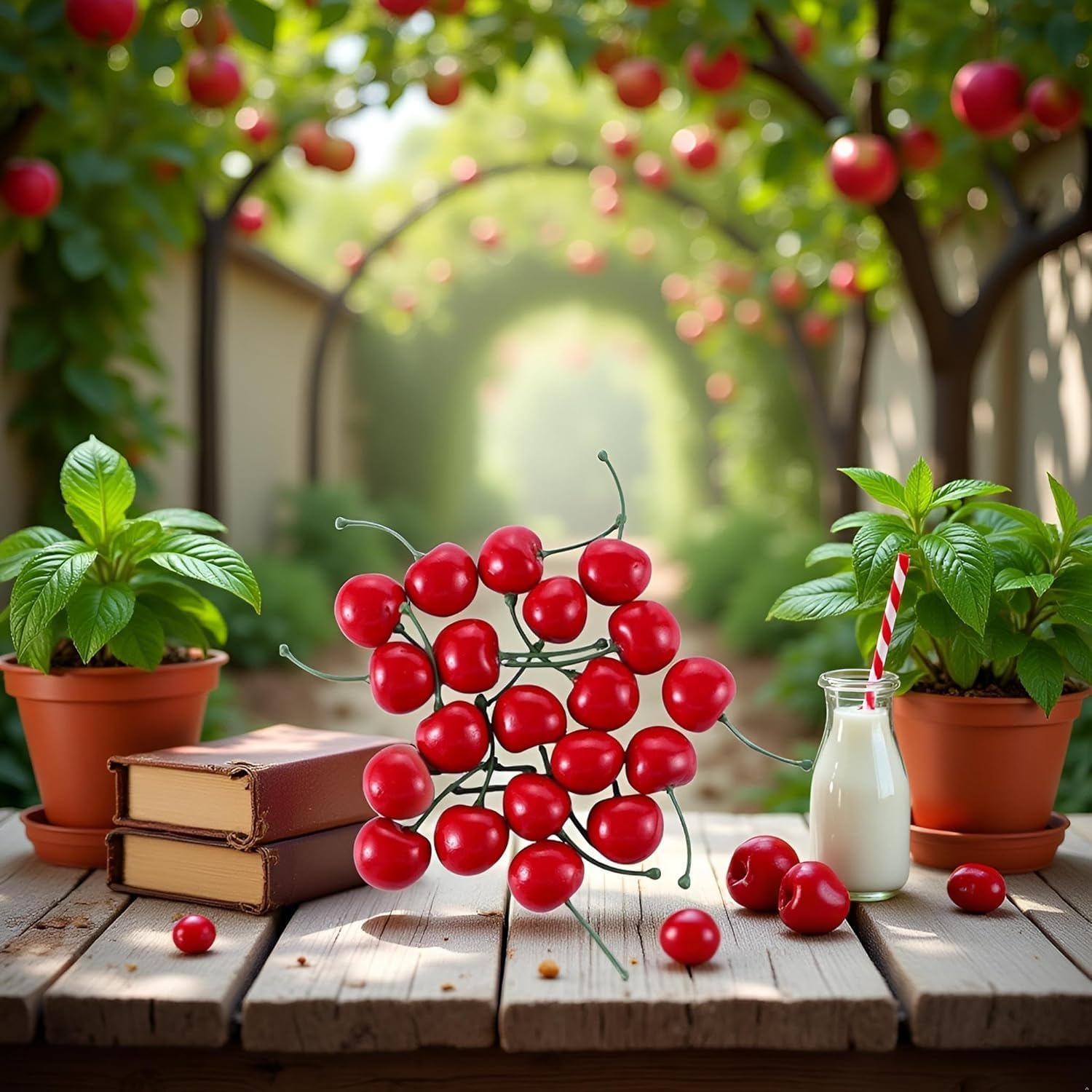 20 Pcs Realistic Red Artificial Cherries Decor